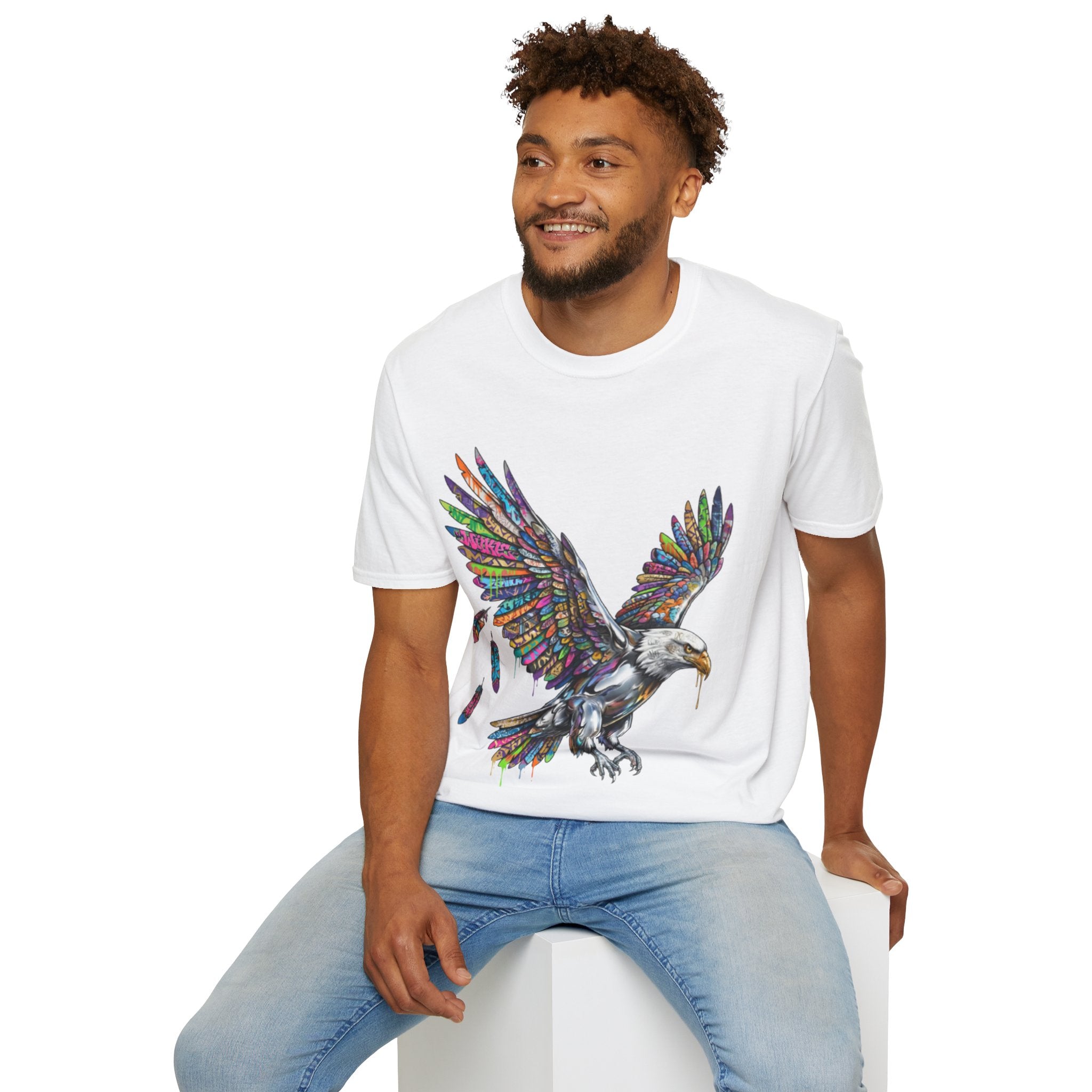Vibrant Urban Eagle T-Shirt - Bold Streetwear Design