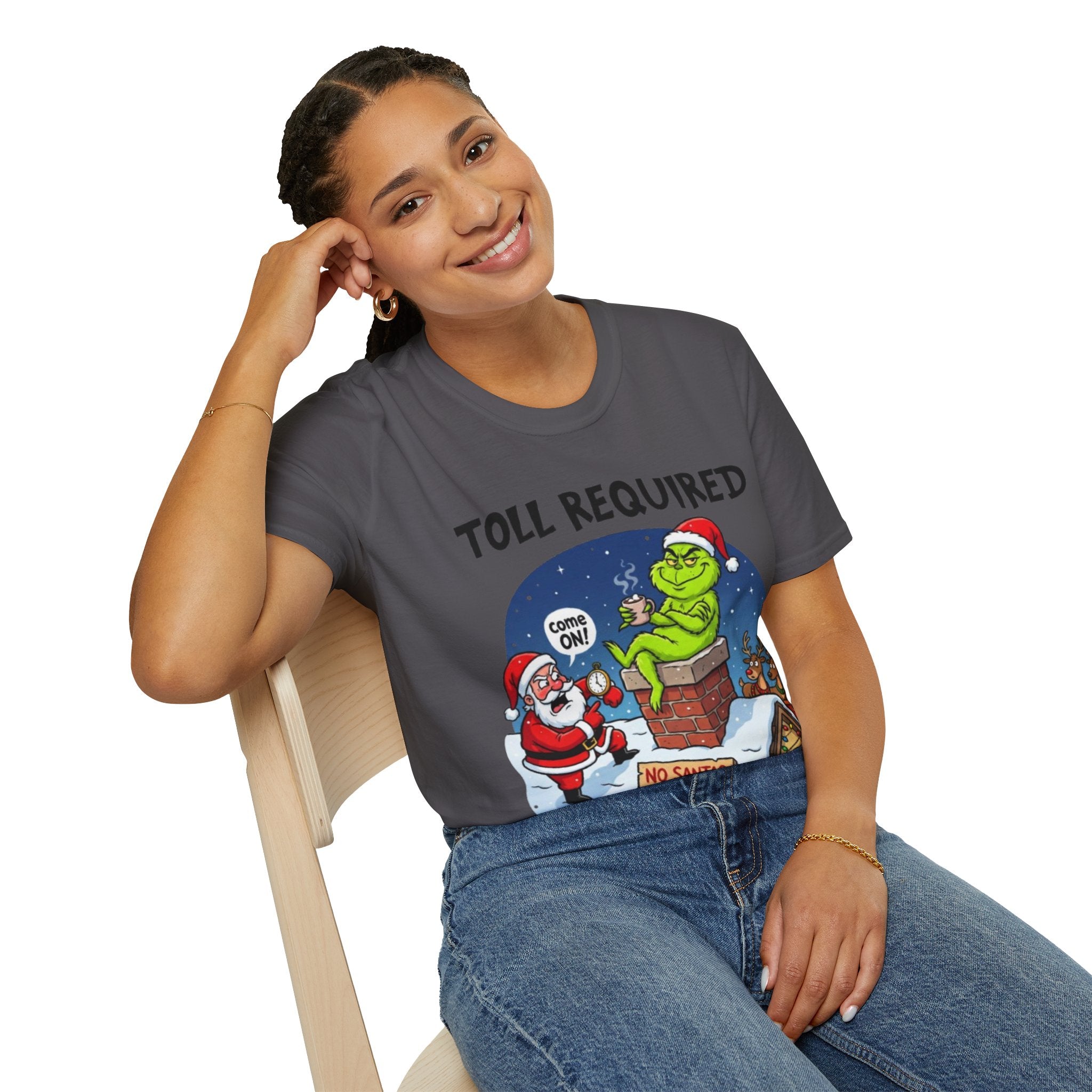 Santa Blocked by Grinch Tee | Funny Grinch Christmas T-shirt