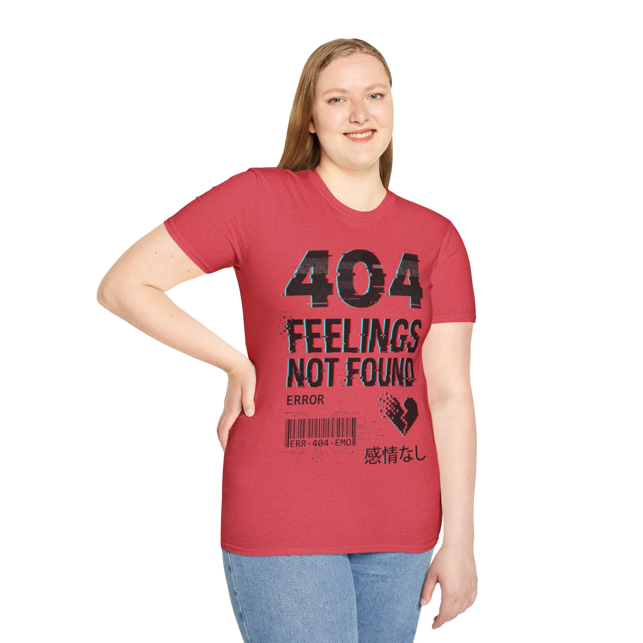 Urban Streetwear '404 Feelings' Glitch T-Shirt