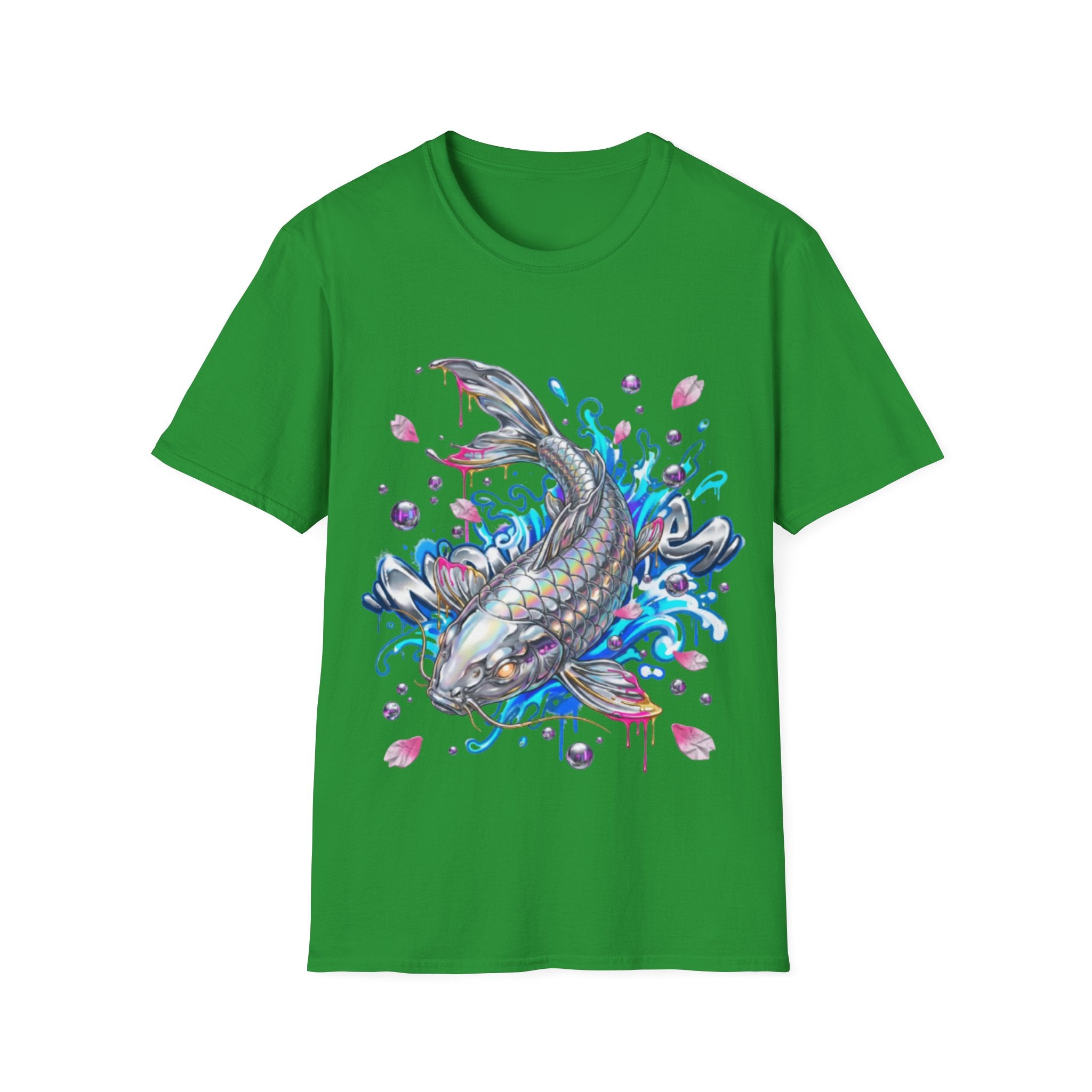 Trendy Holographic Koi T-Shirt for Urban Streetwear