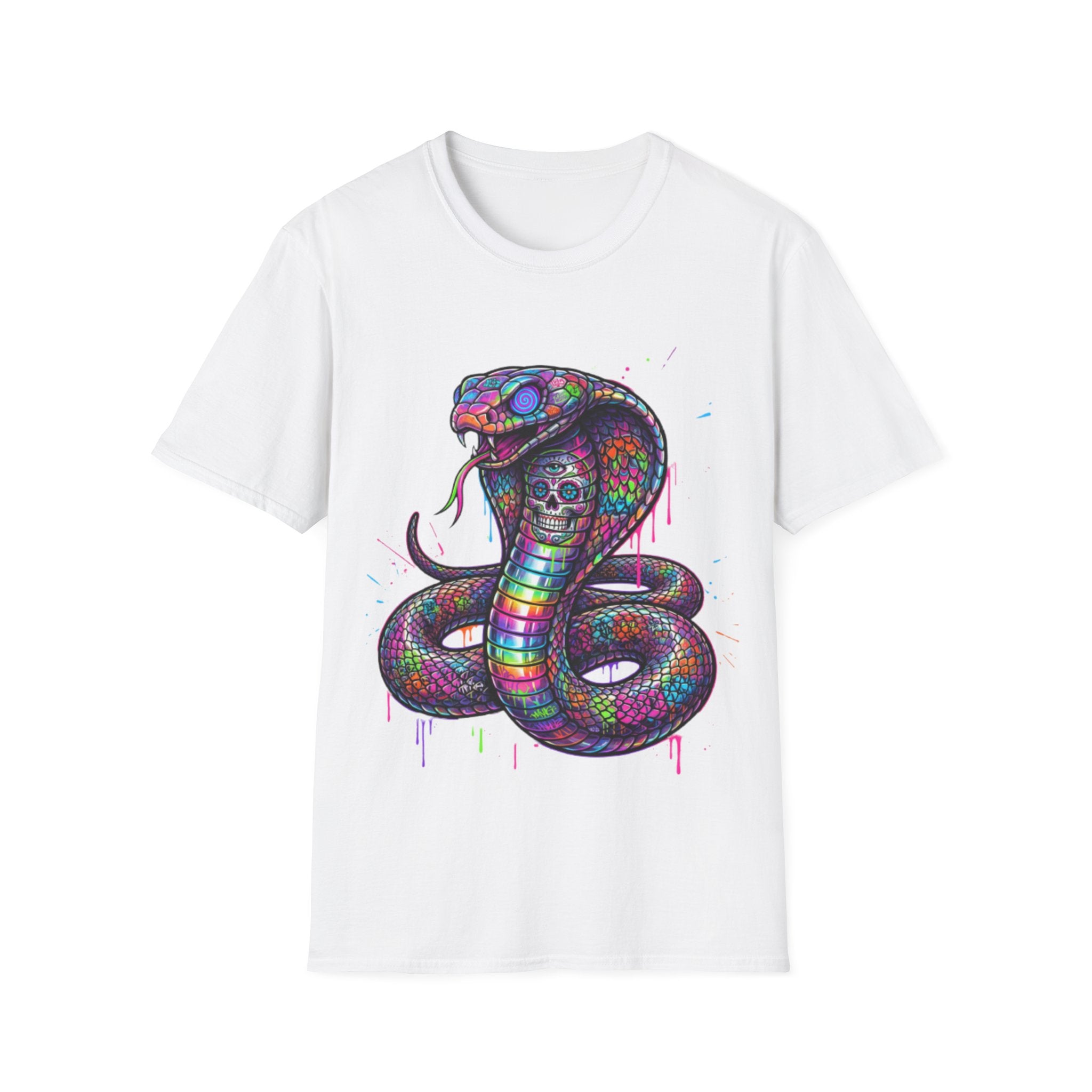 Vibrant Urban Snake Skull T-Shirt - Trendy Streetwear