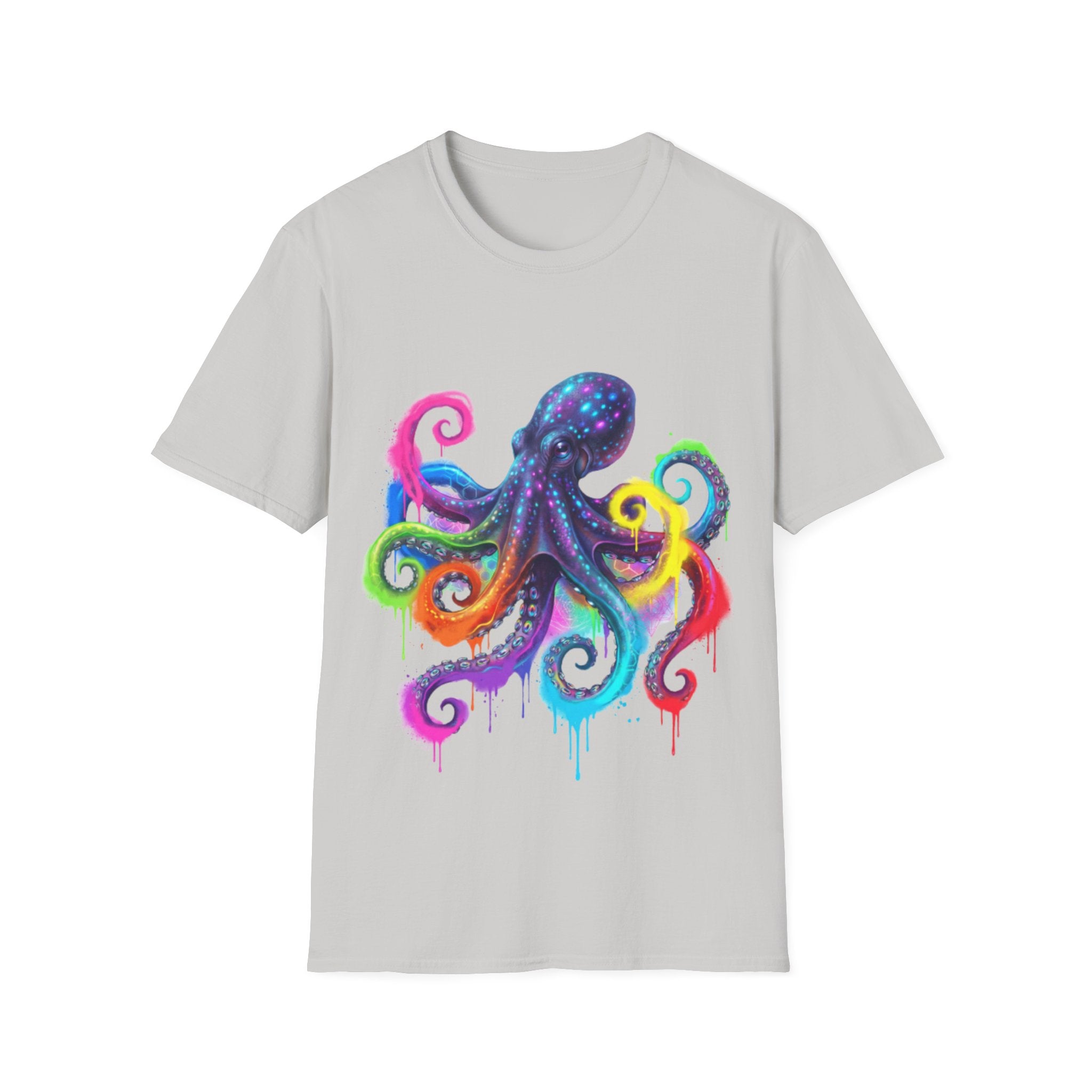 Vibrant Octopus Drip Tee - Urban Streetwear Trend