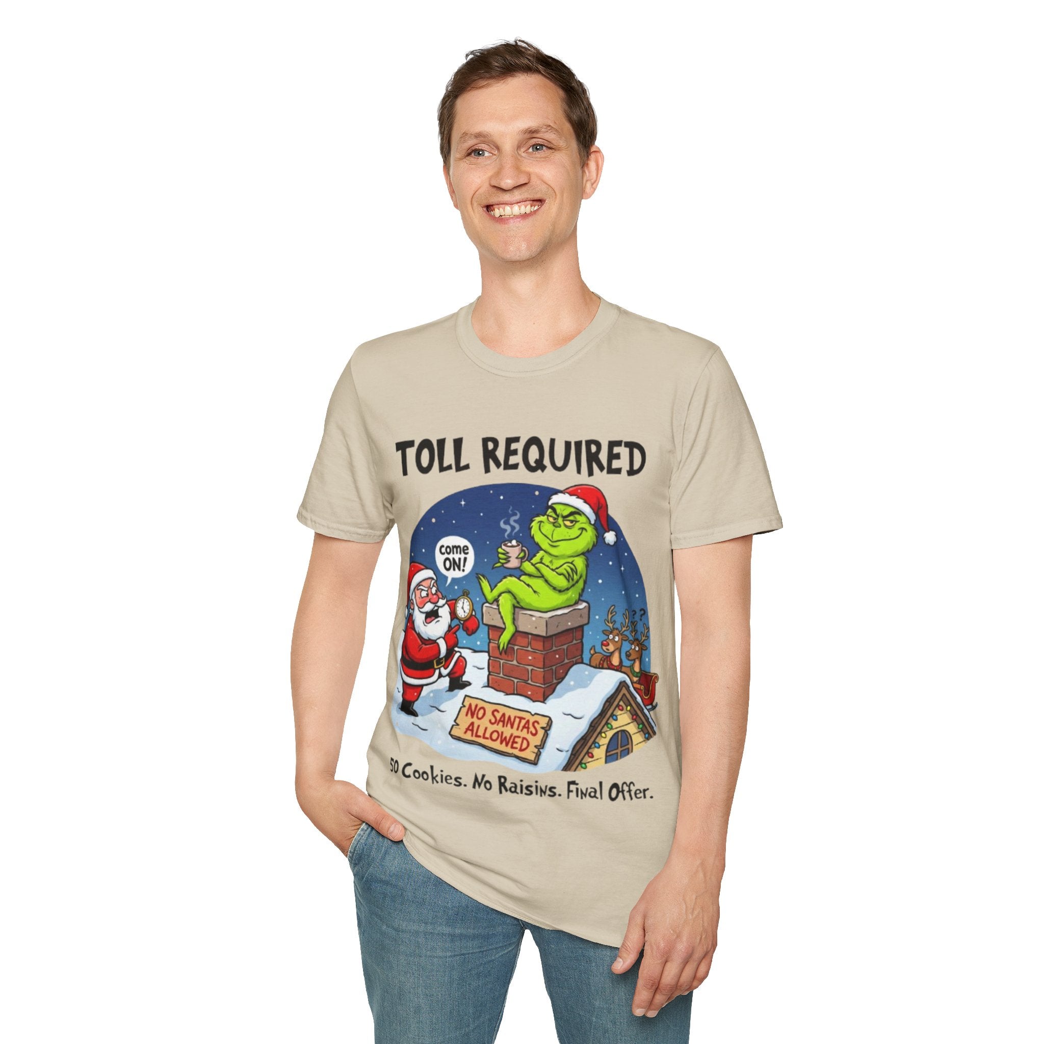 Santa Blocked by Grinch Tee | Funny Grinch Christmas T-shirt
