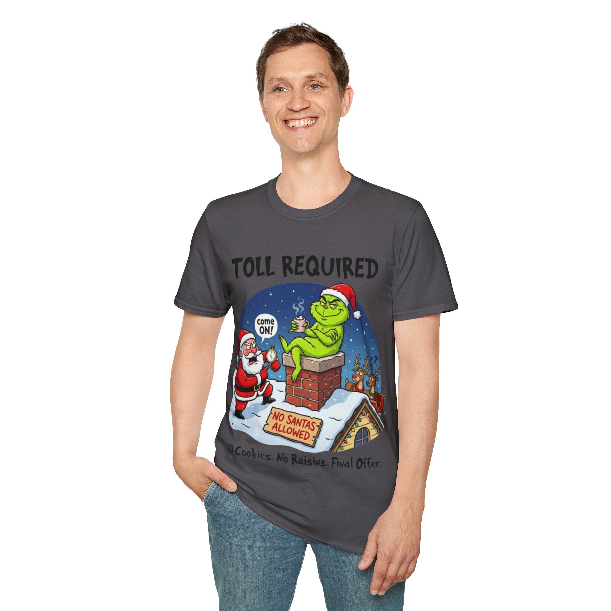 Santa Blocked by Grinch Tee | Funny Grinch Christmas T-shirt