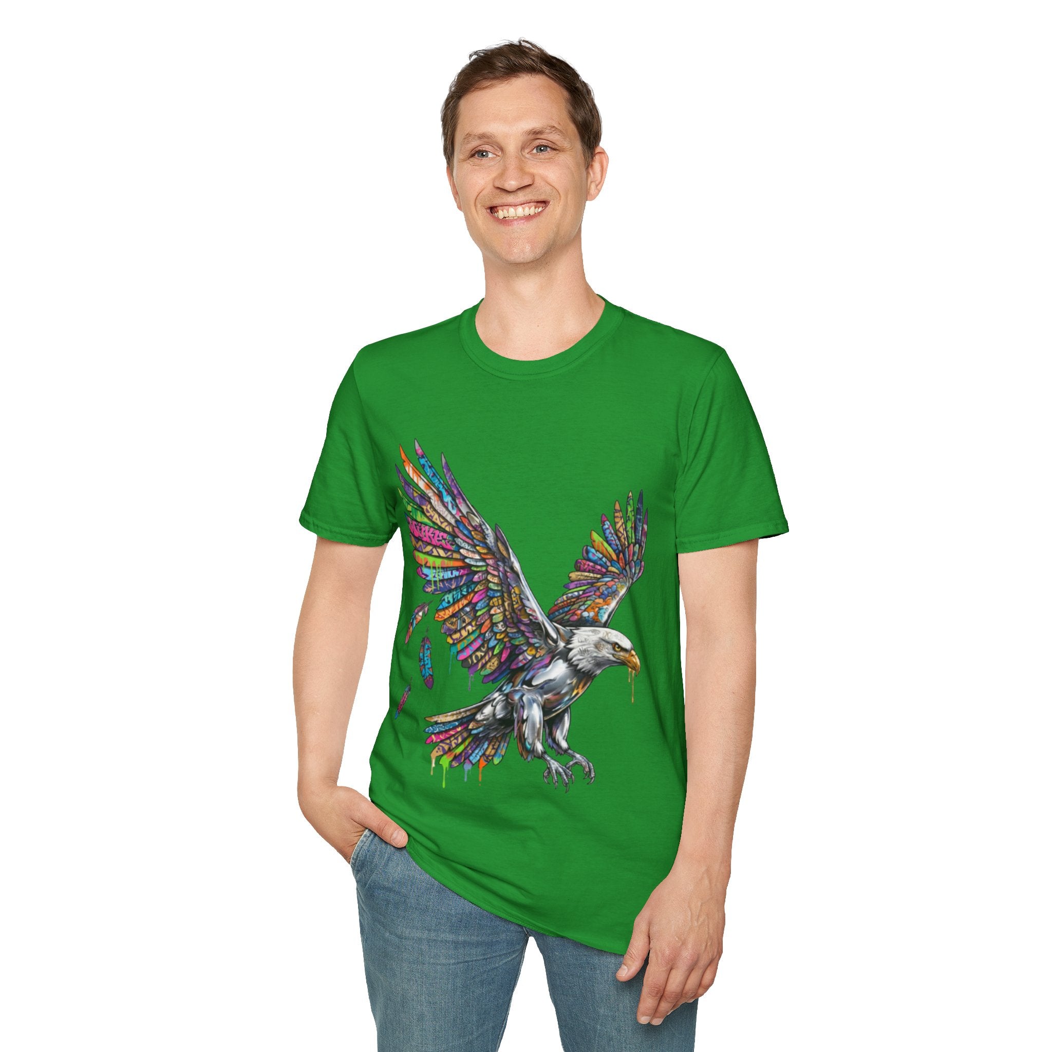 Vibrant Urban Eagle T-Shirt - Bold Streetwear Design