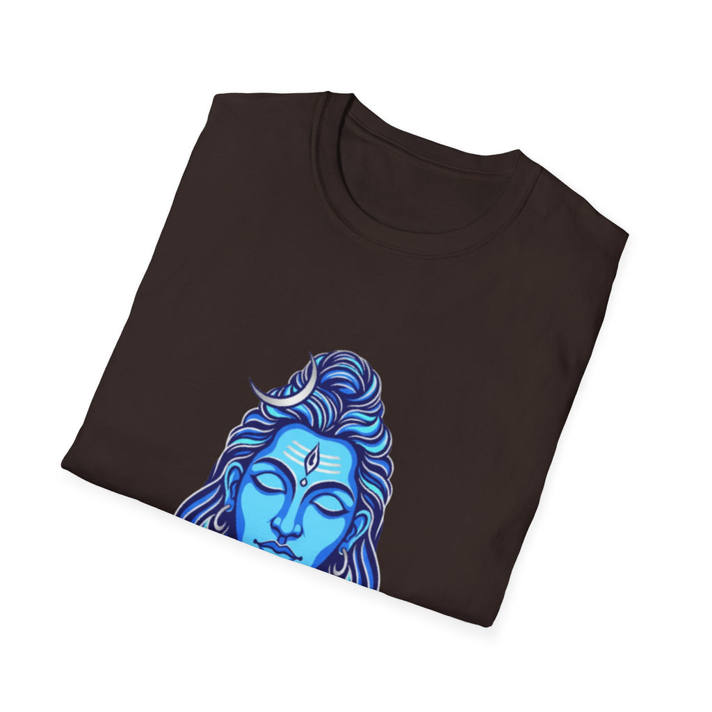 Mahadev Face on Water T-Shirt - Blue Divine Magic