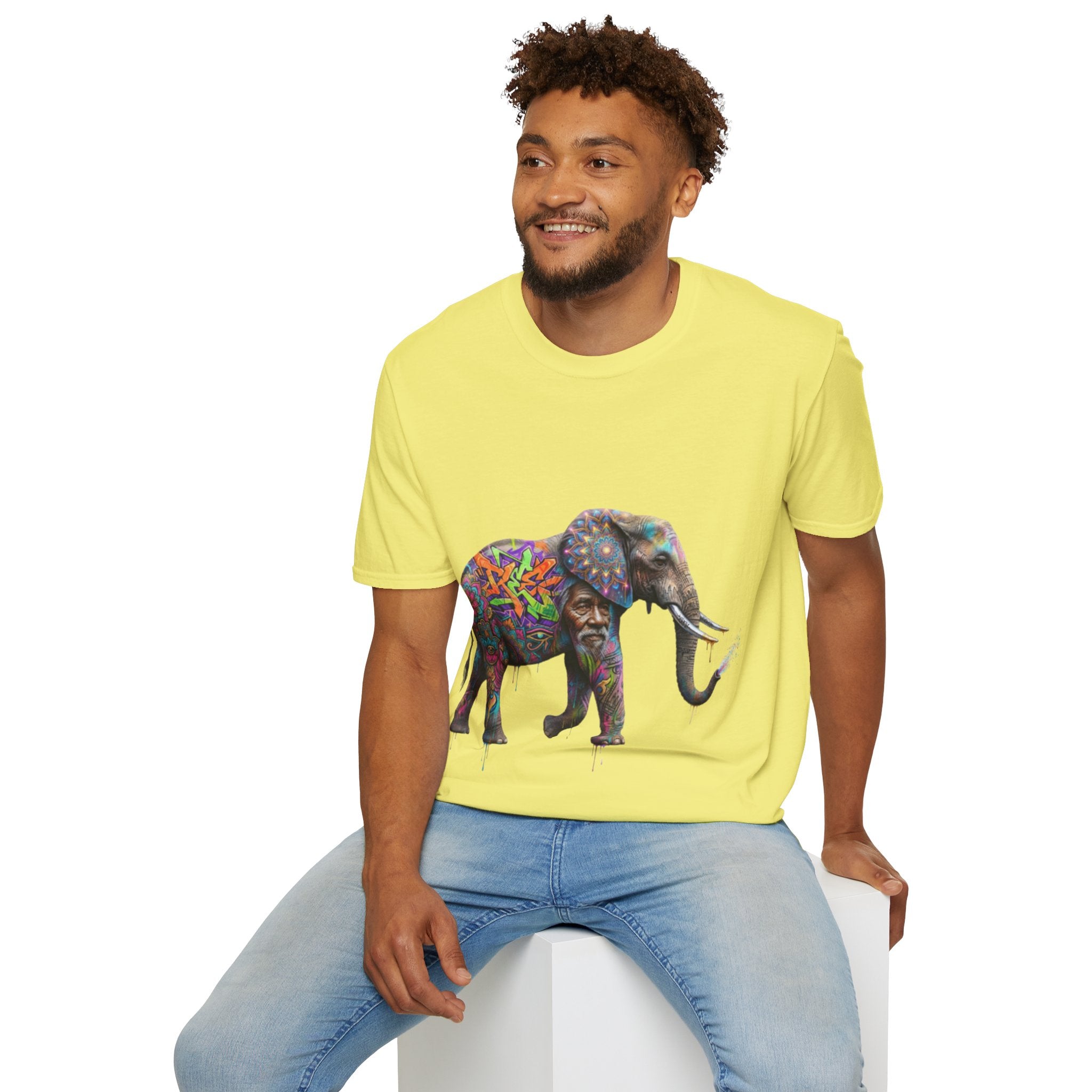 Vibrant Urban Elephant Streetwear Tee - Unisex