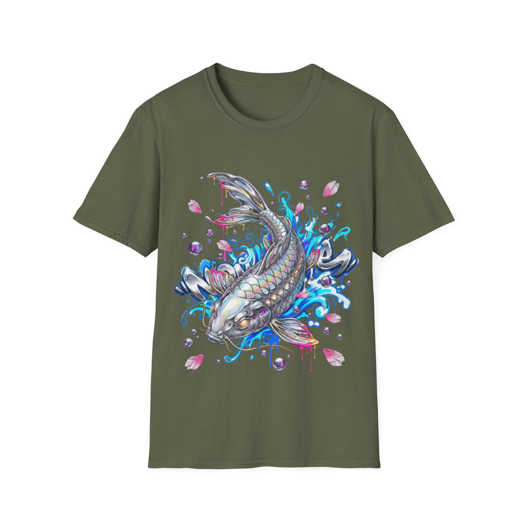 Trendy Holographic Koi T-Shirt for Urban Streetwear