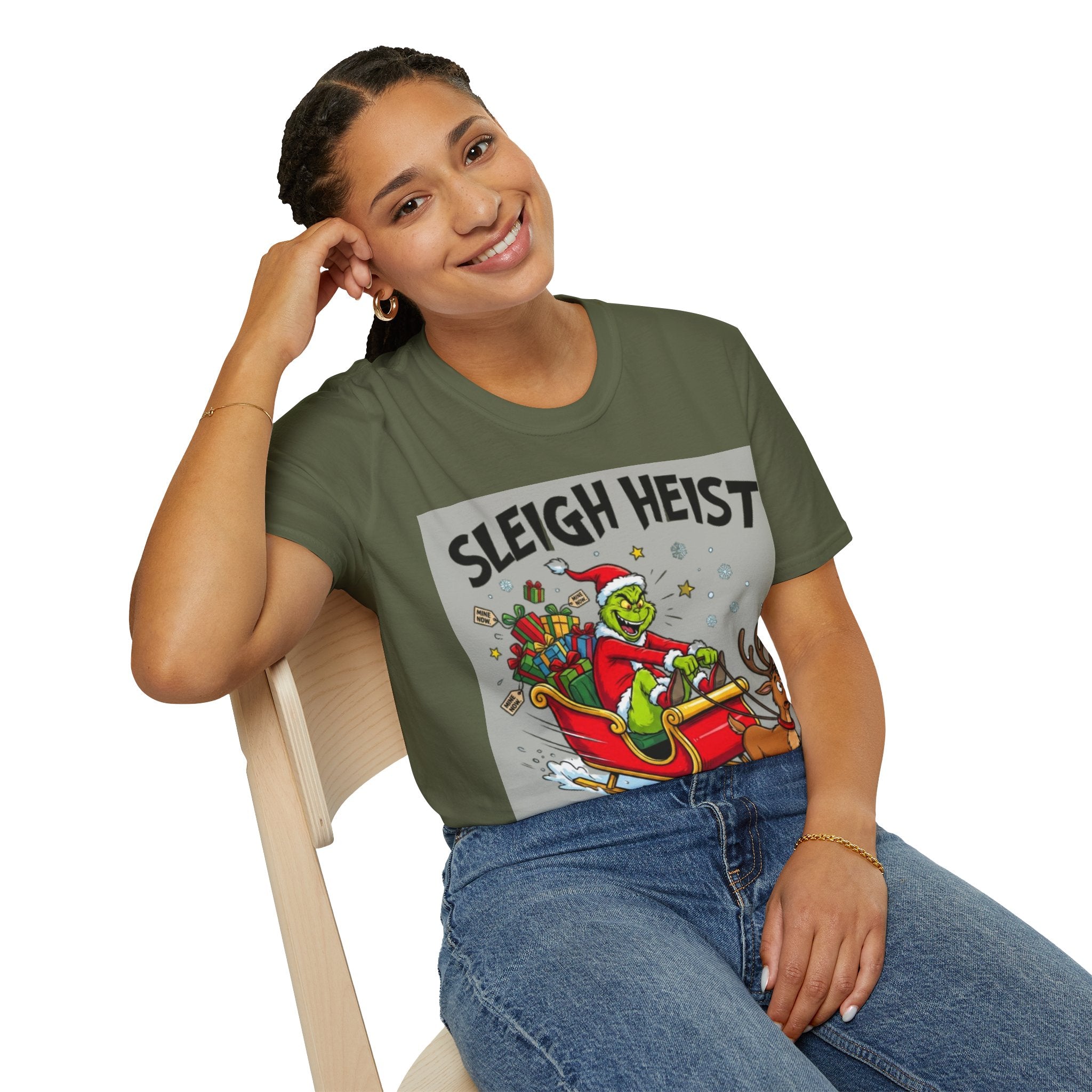 Grinch Sleigh Heist Tee | Funny Grinch Christmas Chaos T-shirt