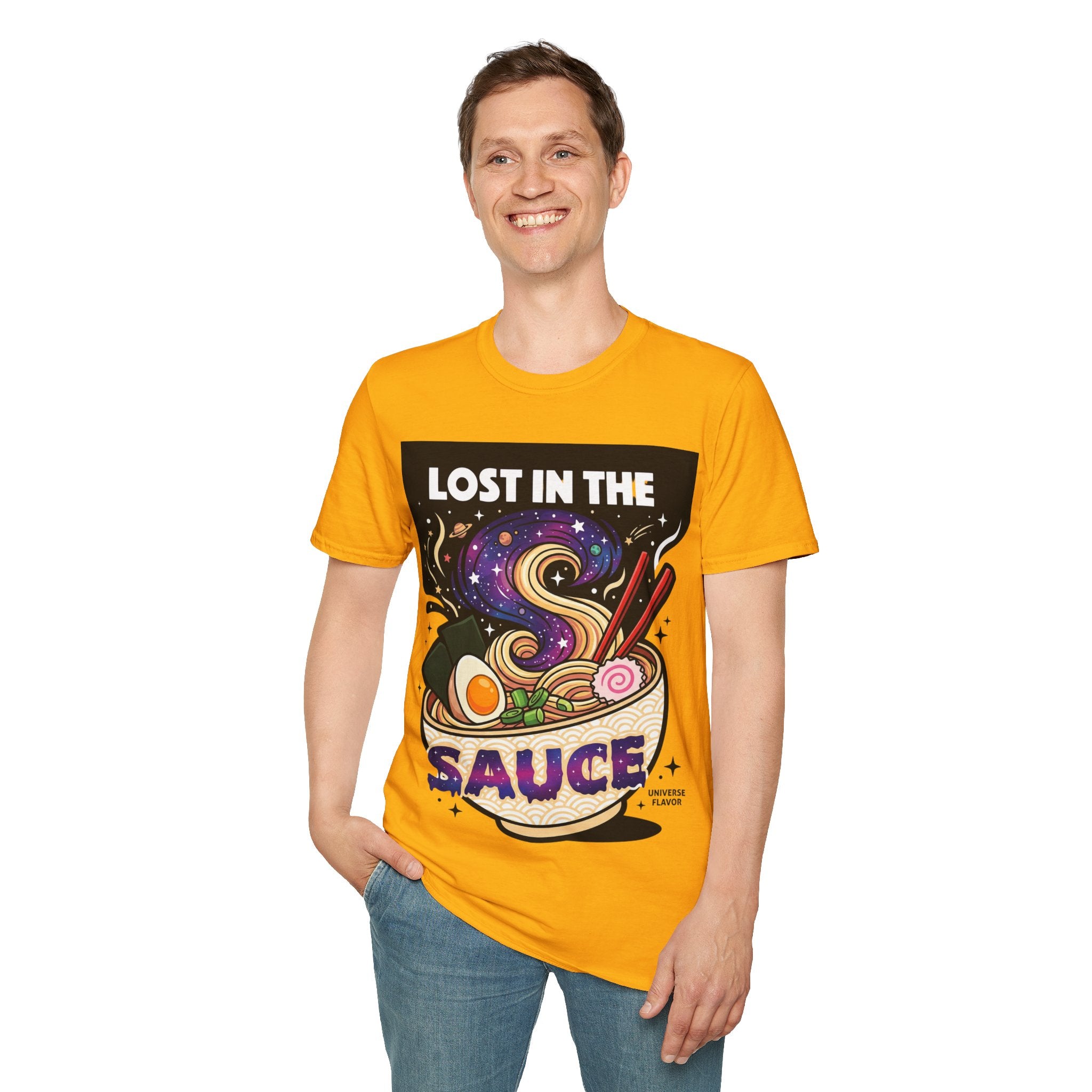 Lost in the Sauce Ramen Graphic Tee | Cosmic Noodle Bowl Streetwear Shirt