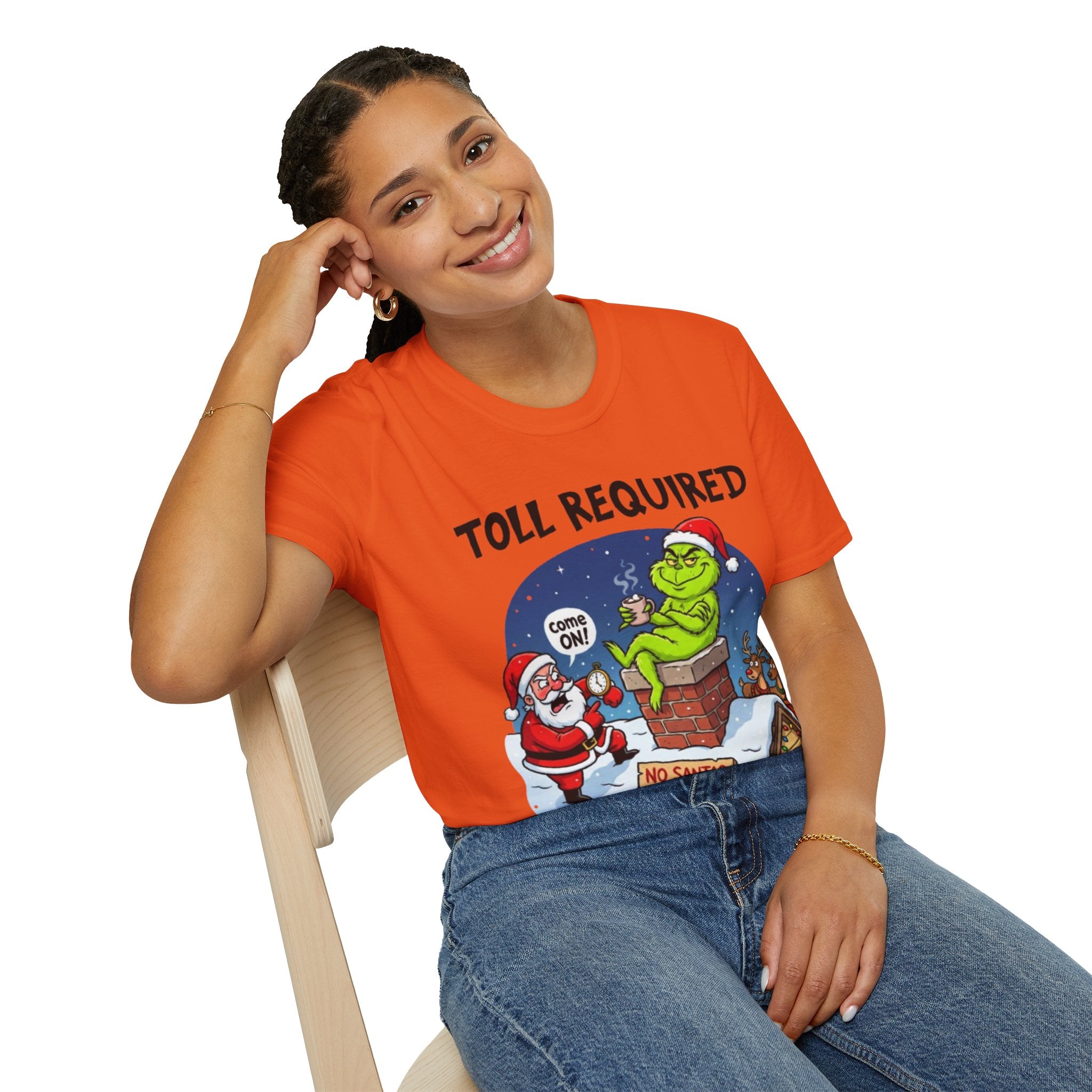 Santa Blocked by Grinch Tee | Funny Grinch Christmas T-shirt