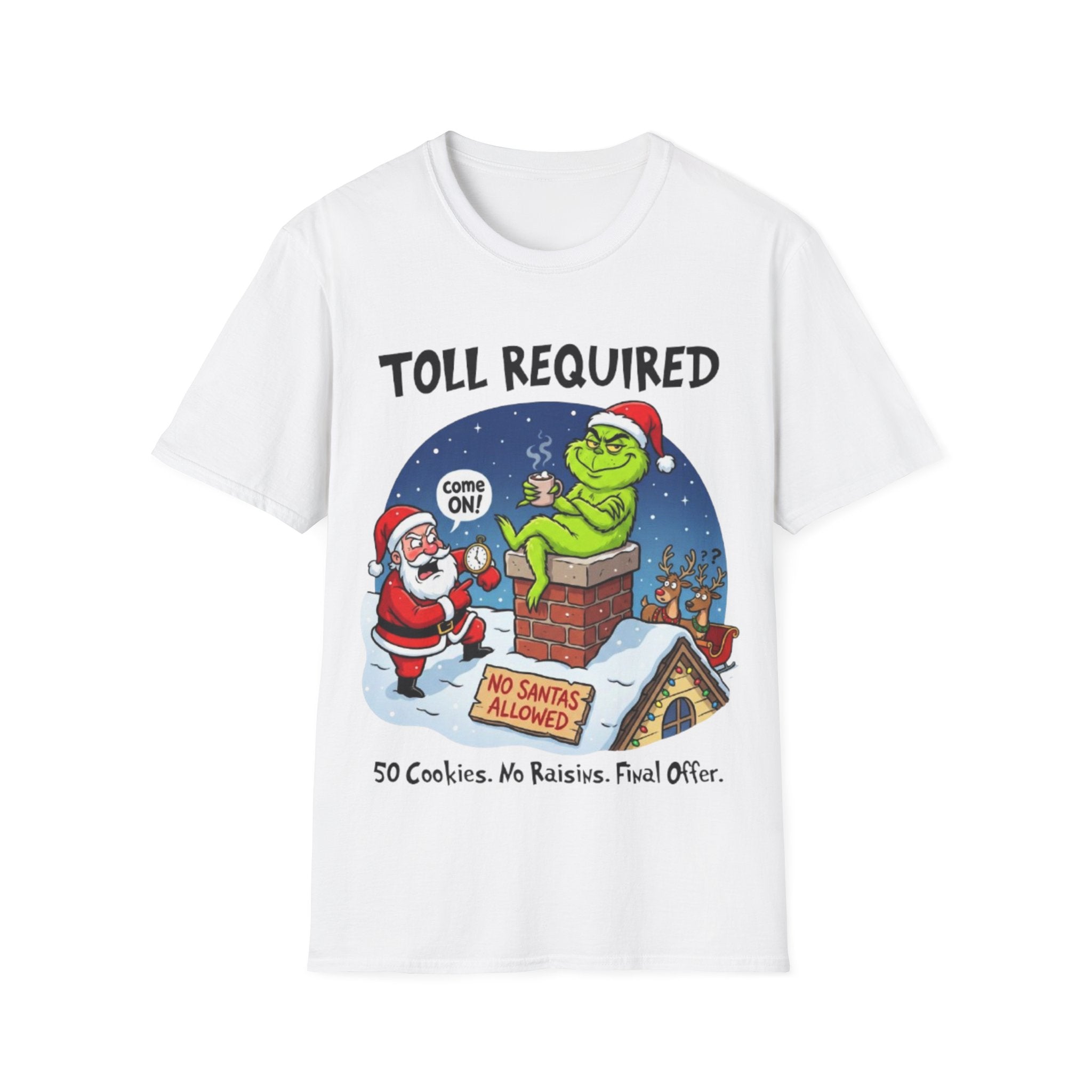 Santa Blocked by Grinch Tee | Funny Grinch Christmas T-shirt