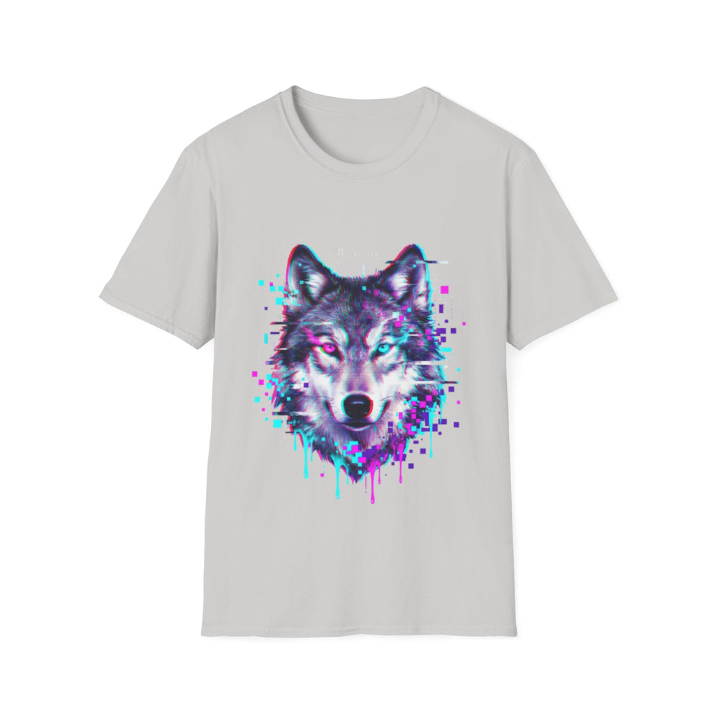 Urban Glitch Wolf Tee - Trendy Streetwear Vibes
