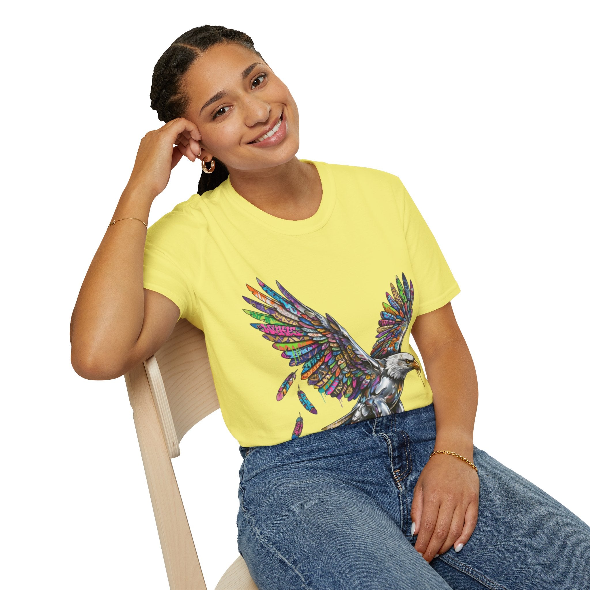 Vibrant Urban Eagle T-Shirt - Bold Streetwear Design