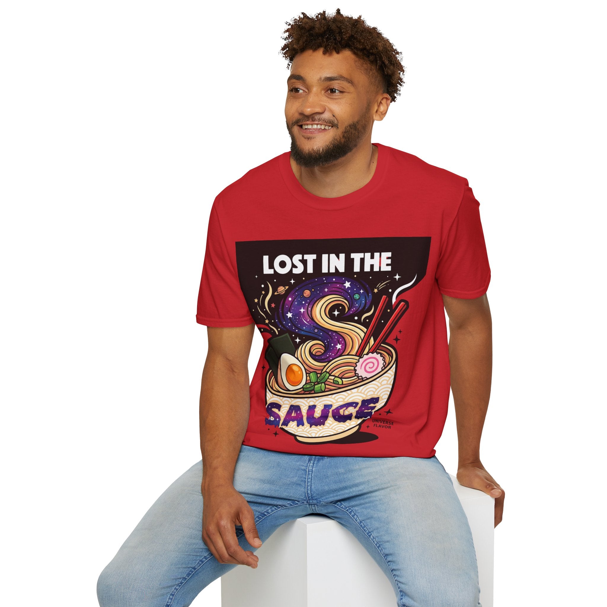 Lost in the Sauce Ramen Graphic Tee | Cosmic Noodle Bowl Streetwear Shirt