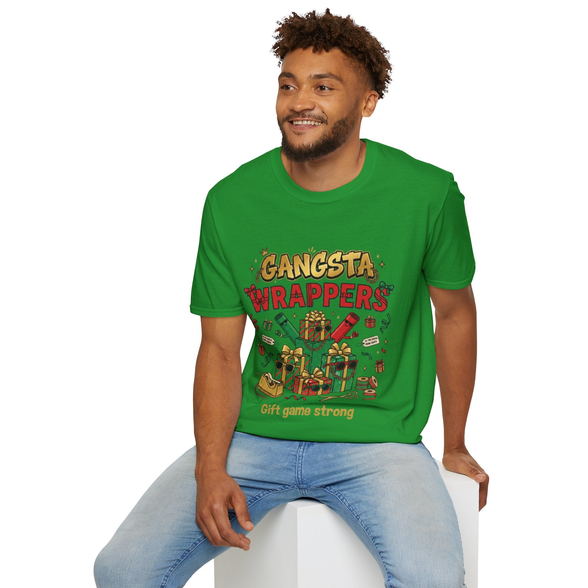 Gangsta Wrappers Crew T-shirt | Funny Christmas Matching Tee