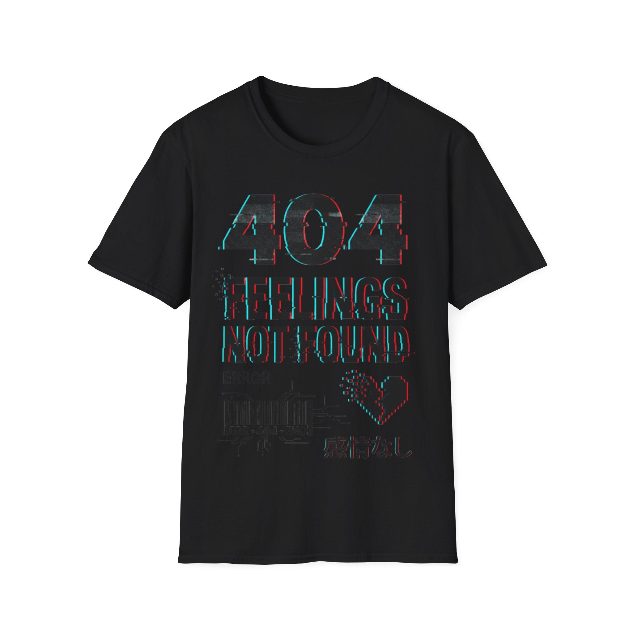 Urban Streetwear '404 Feelings' Glitch T-Shirt
