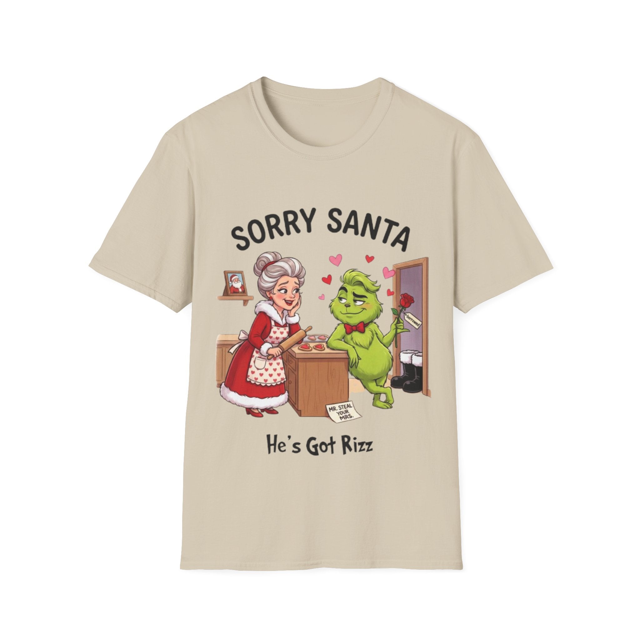 Grinch Rizz T-shirt | Funny Mrs. Claus Christmas Tee