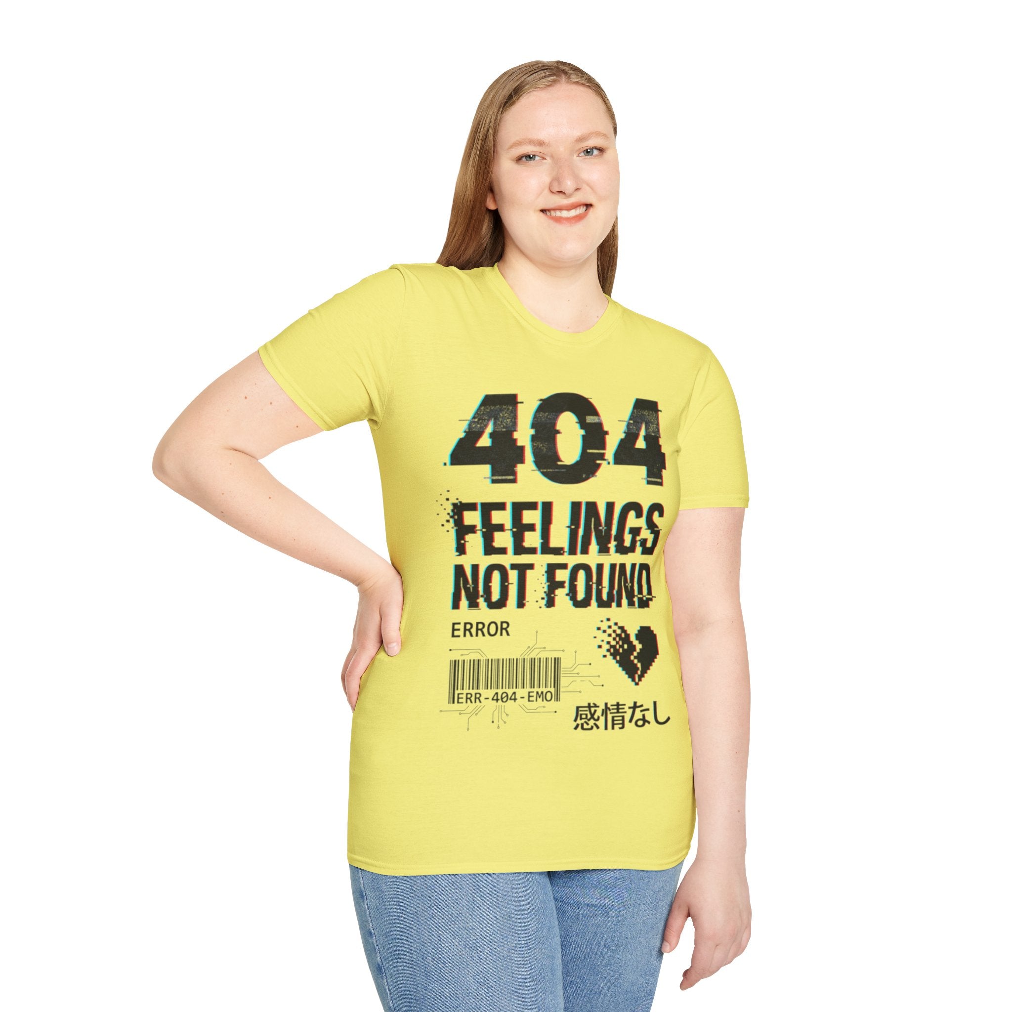 Urban Streetwear '404 Feelings' Glitch T-Shirt