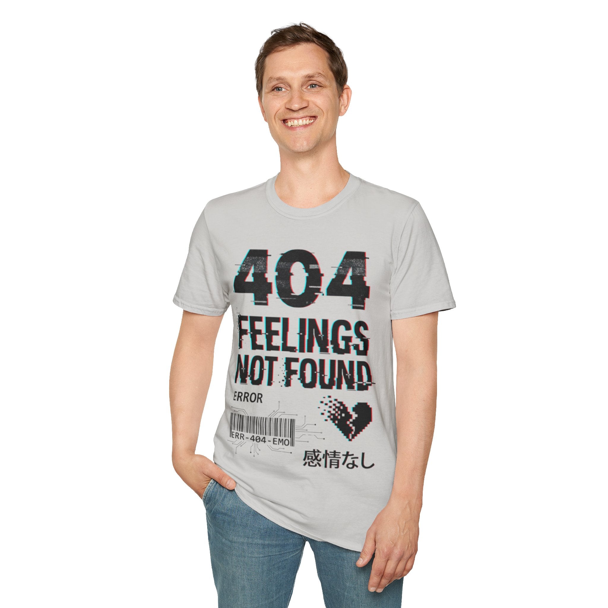 Urban Streetwear '404 Feelings' Glitch T-Shirt