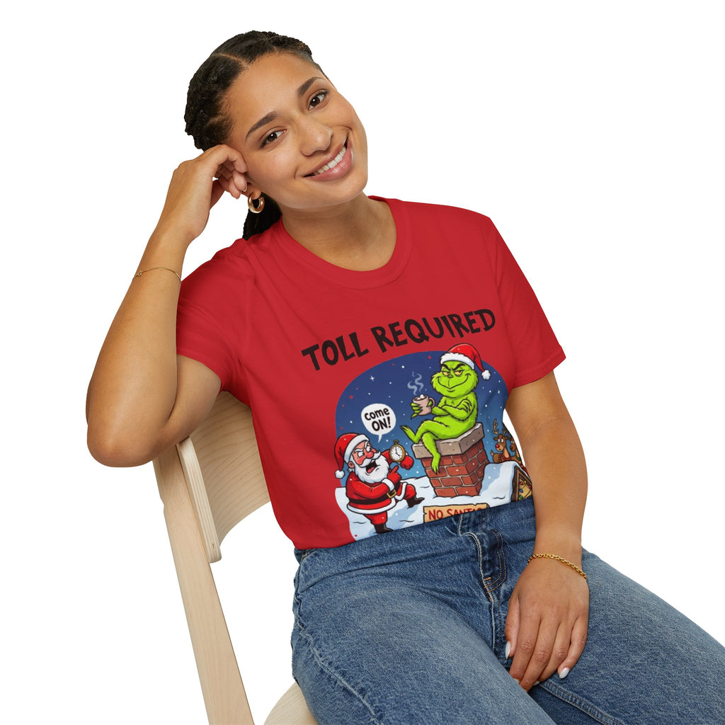 Santa Blocked by Grinch Tee | Funny Grinch Christmas T-shirt