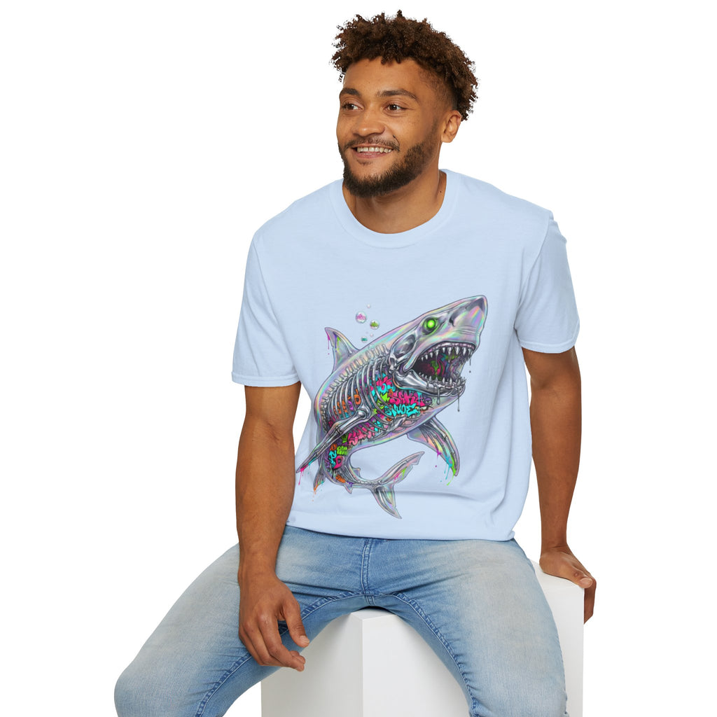 Iridescent Shark Streetwear T-Shirt - Urban Style