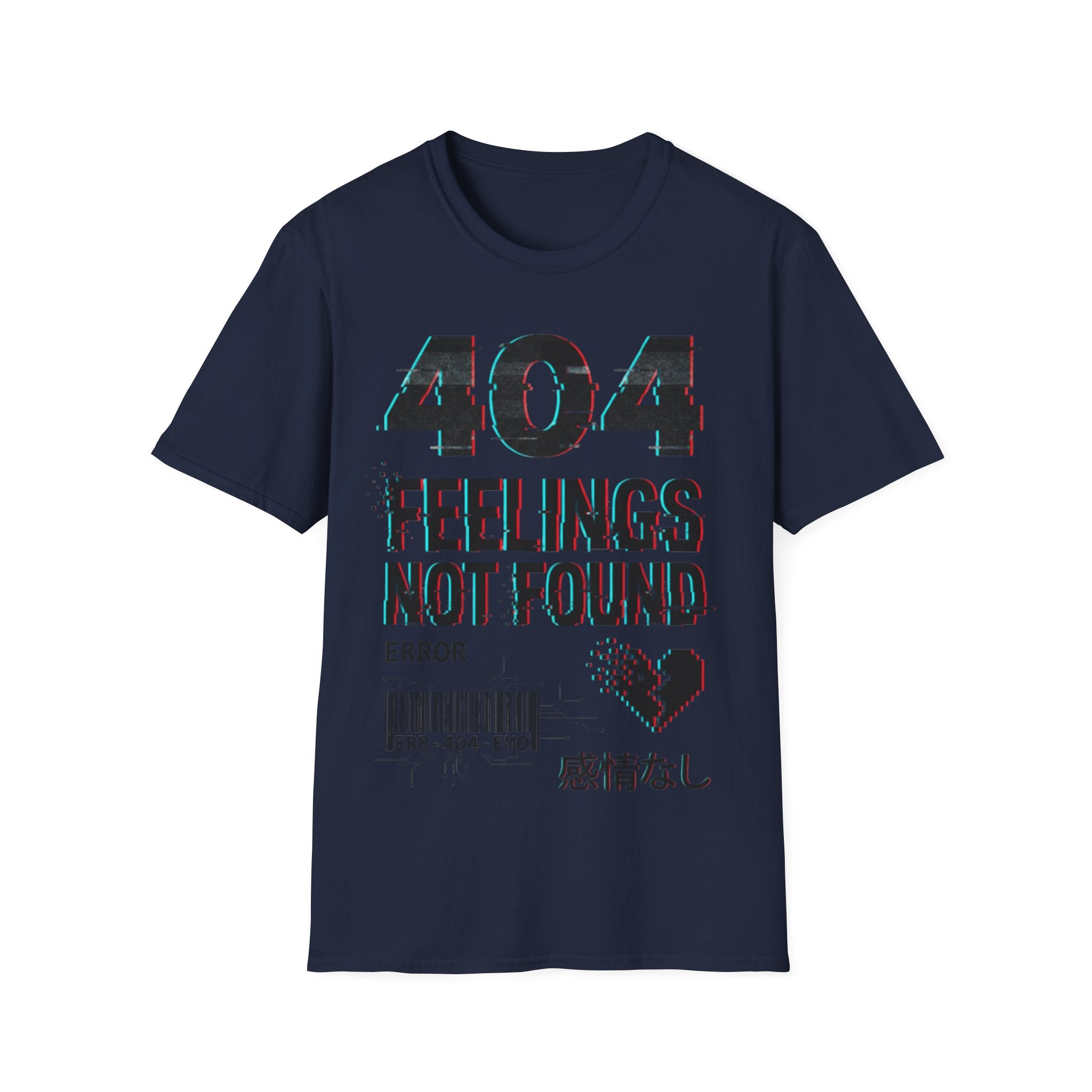 Urban Streetwear '404 Feelings' Glitch T-Shirt