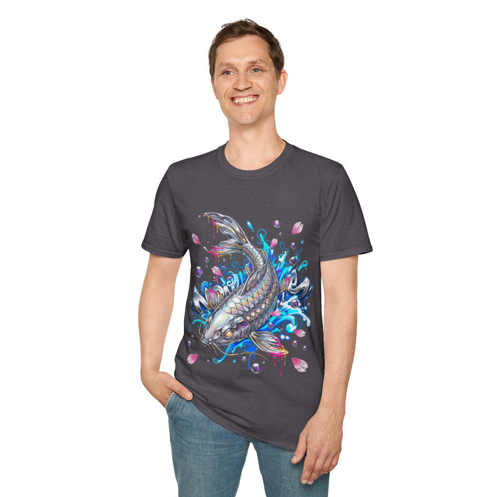 Trendy Holographic Koi T-Shirt for Urban Streetwear