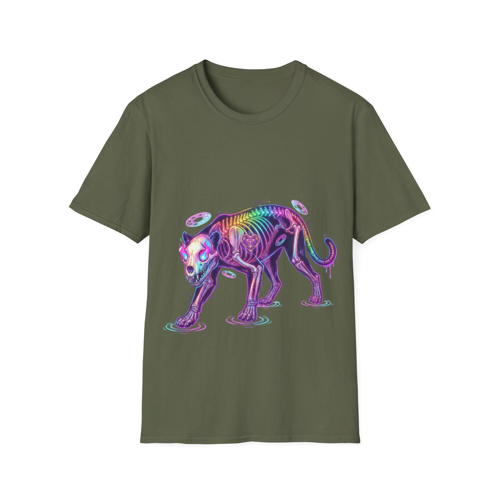 Neon Skeleton Panther Tee - Trendy Urban Streetwear