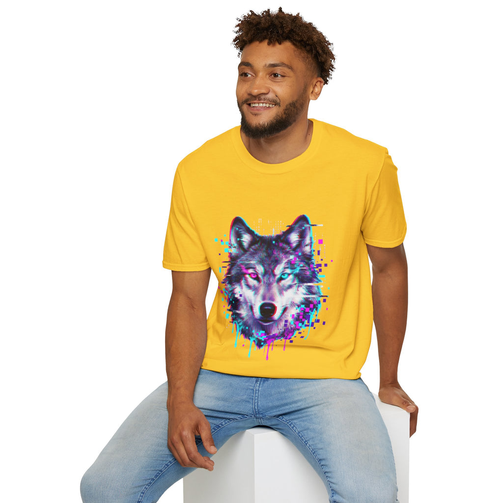 Urban Glitch Wolf Tee - Trendy Streetwear Vibes