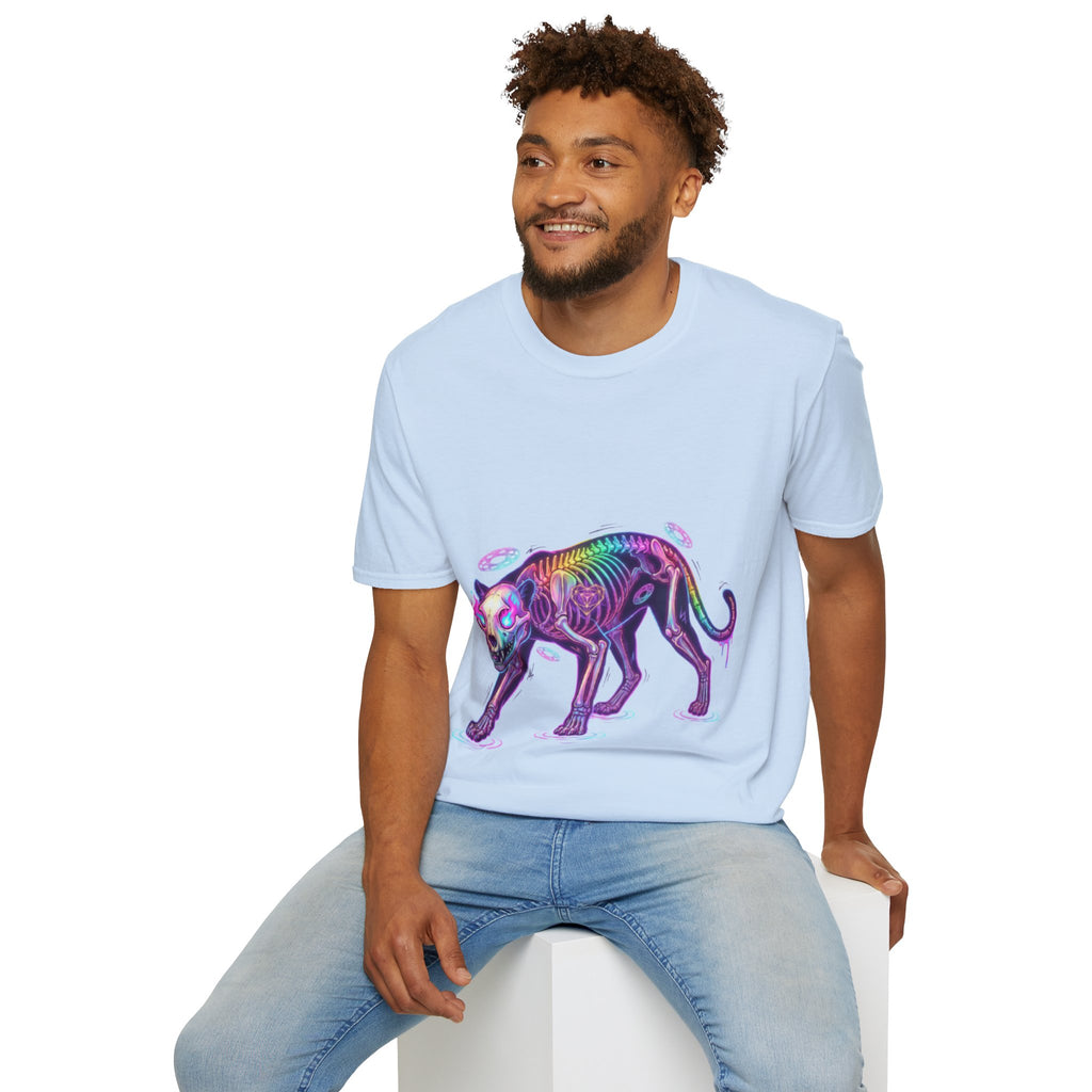 Neon Skeleton Panther Tee - Trendy Urban Streetwear