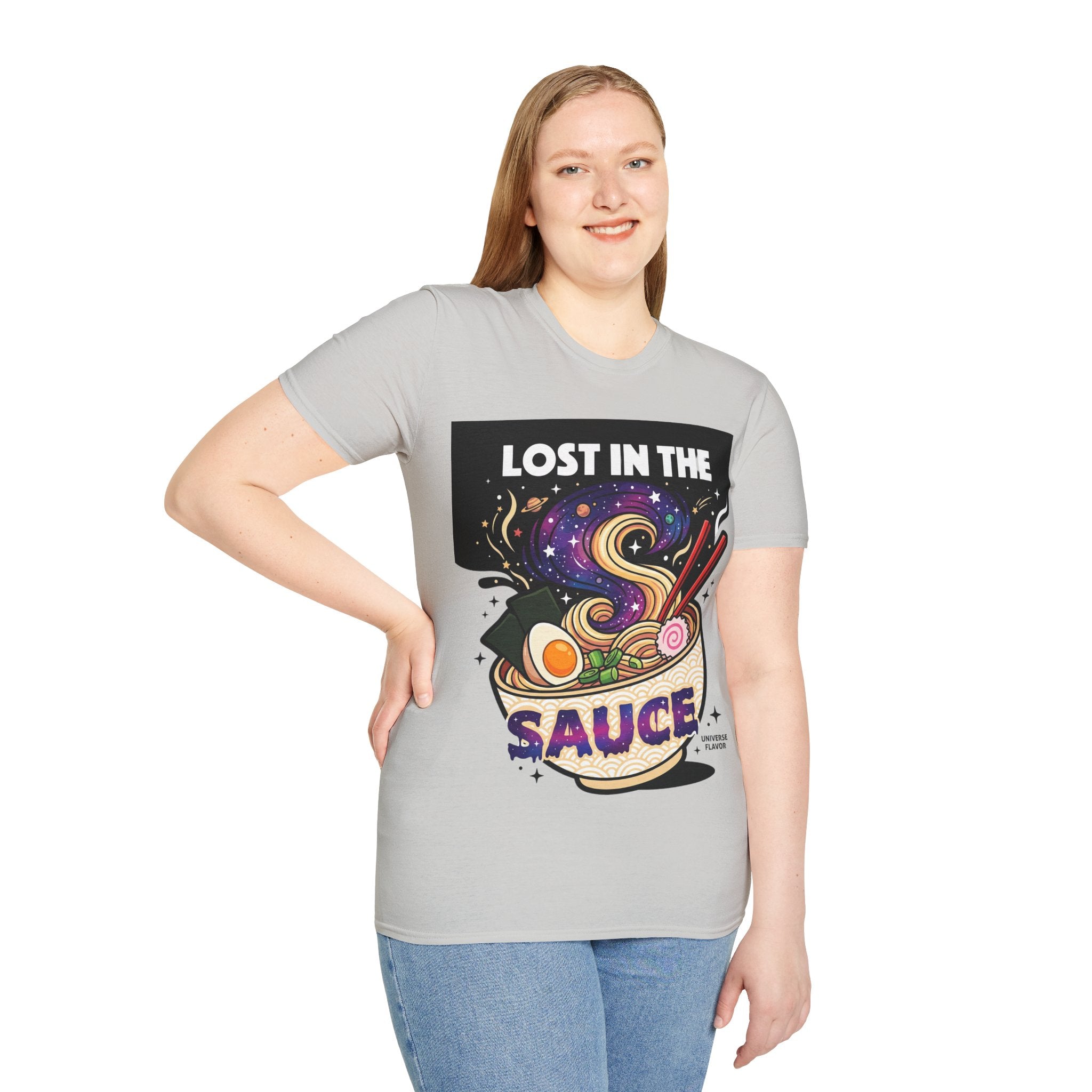 Lost in the Sauce Ramen Graphic Tee | Cosmic Noodle Bowl Streetwear Shirt