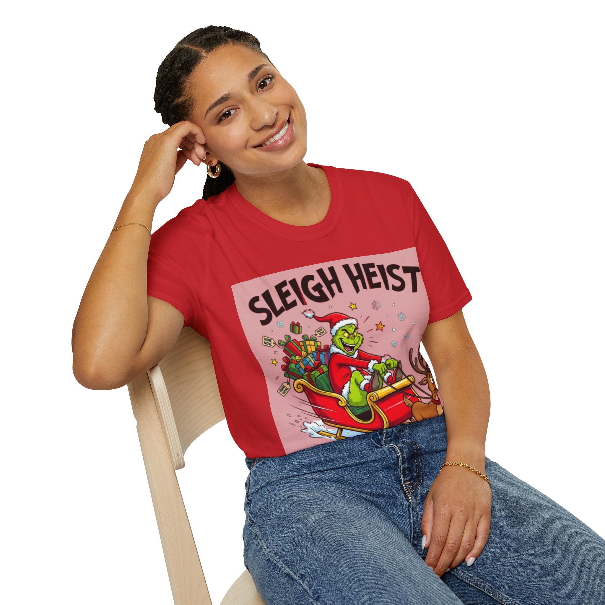 Grinch Sleigh Heist Tee | Funny Grinch Christmas Chaos T-shirt