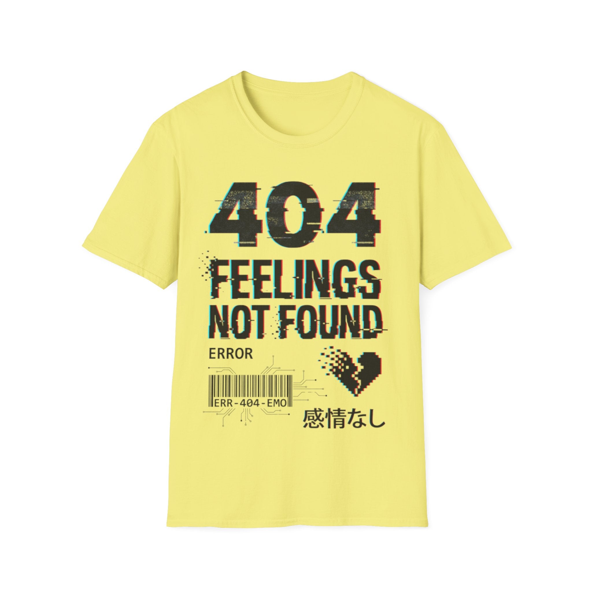Urban Streetwear '404 Feelings' Glitch T-Shirt