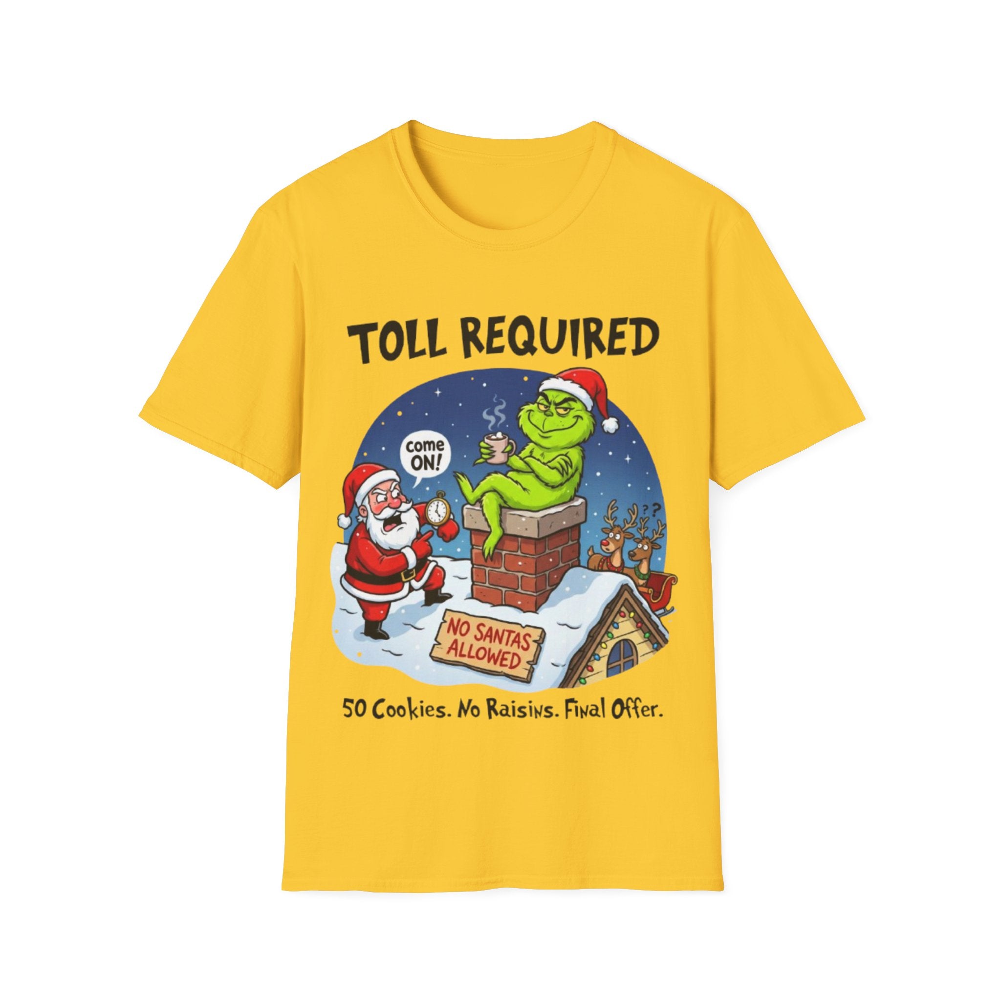Santa Blocked by Grinch Tee | Funny Grinch Christmas T-shirt