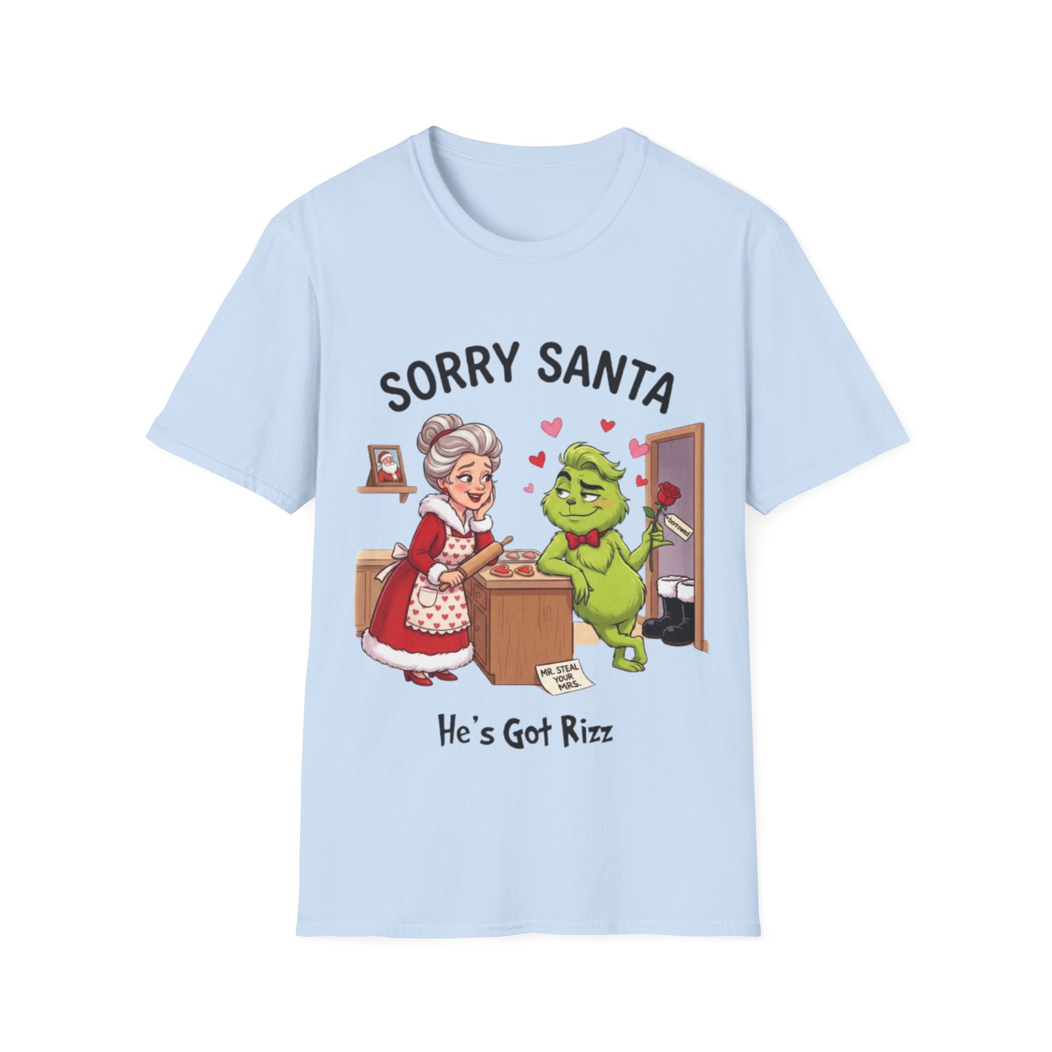 Grinch Rizz T-shirt | Funny Mrs. Claus Christmas Tee