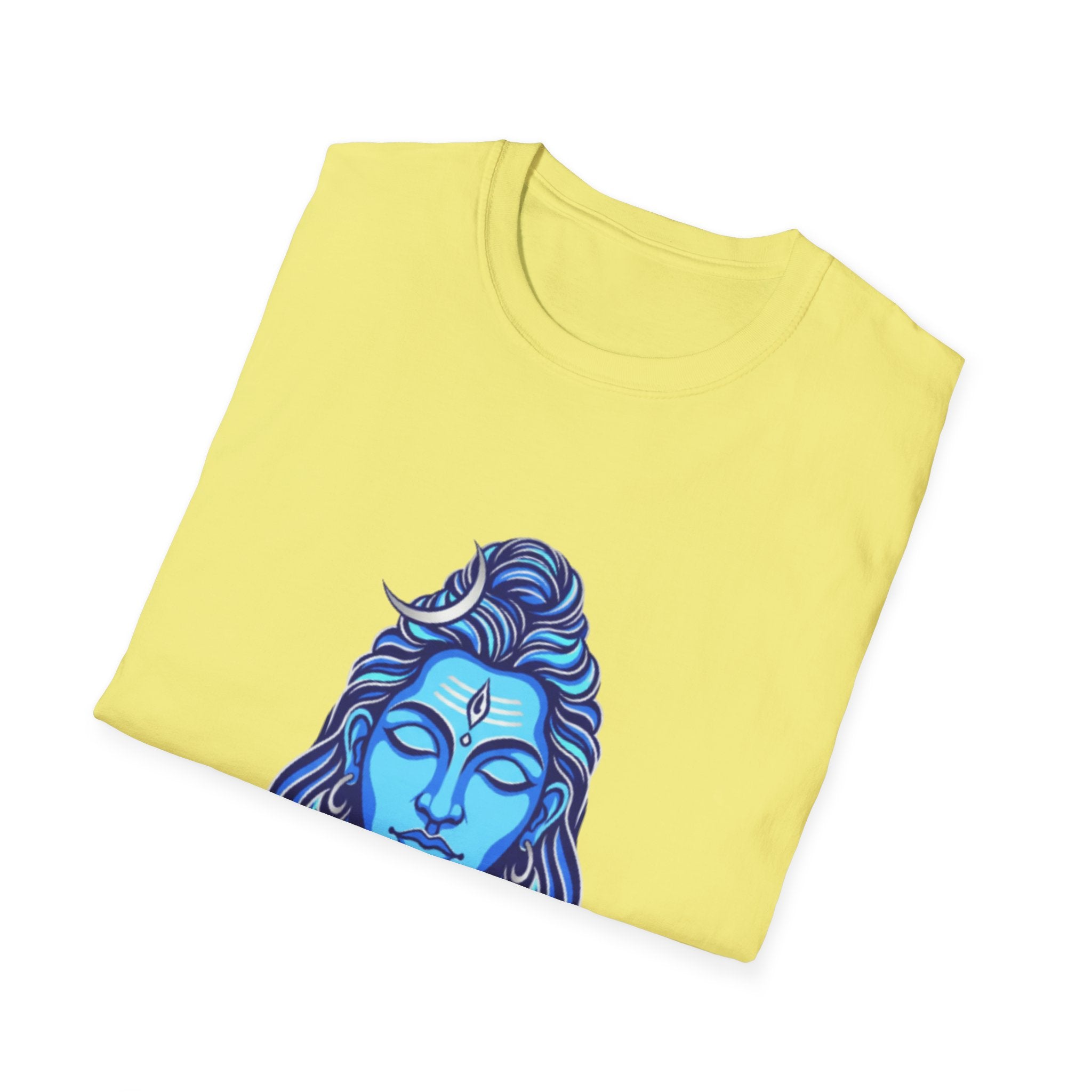 Mahadev Face on Water T-Shirt - Blue Divine Magic
