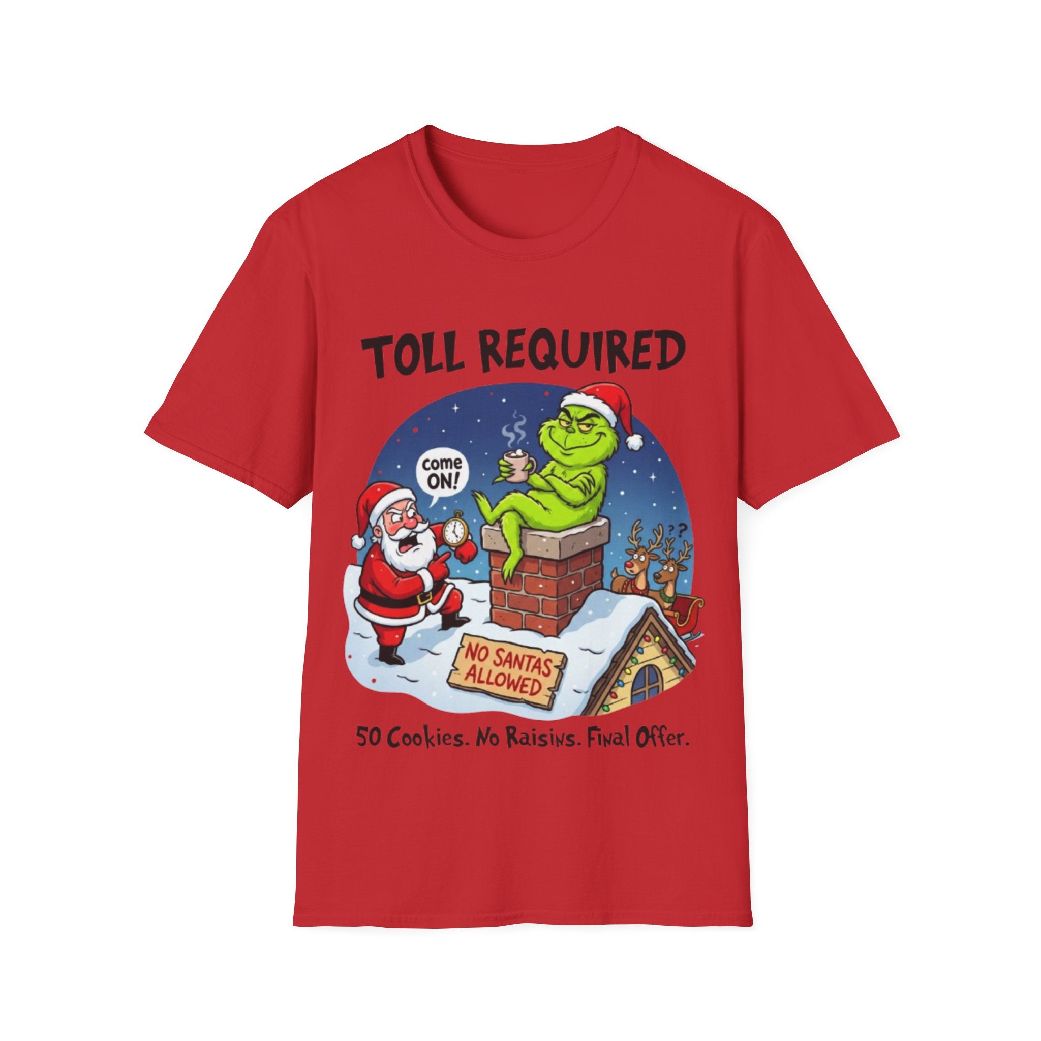 Santa Blocked by Grinch Tee | Funny Grinch Christmas T-shirt