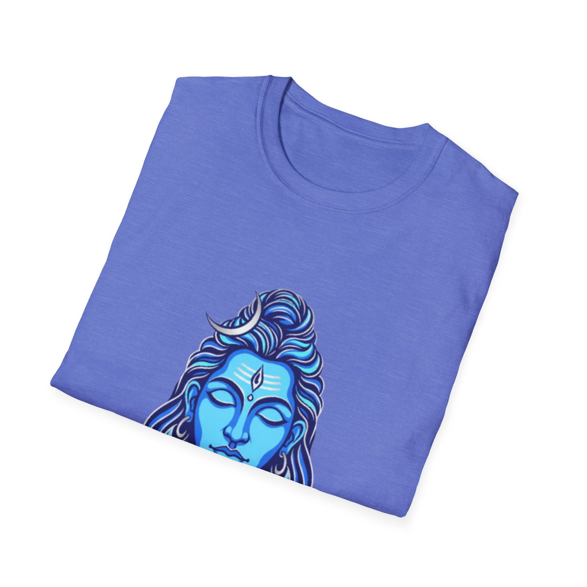 Mahadev Face on Water T-Shirt - Blue Divine Magic