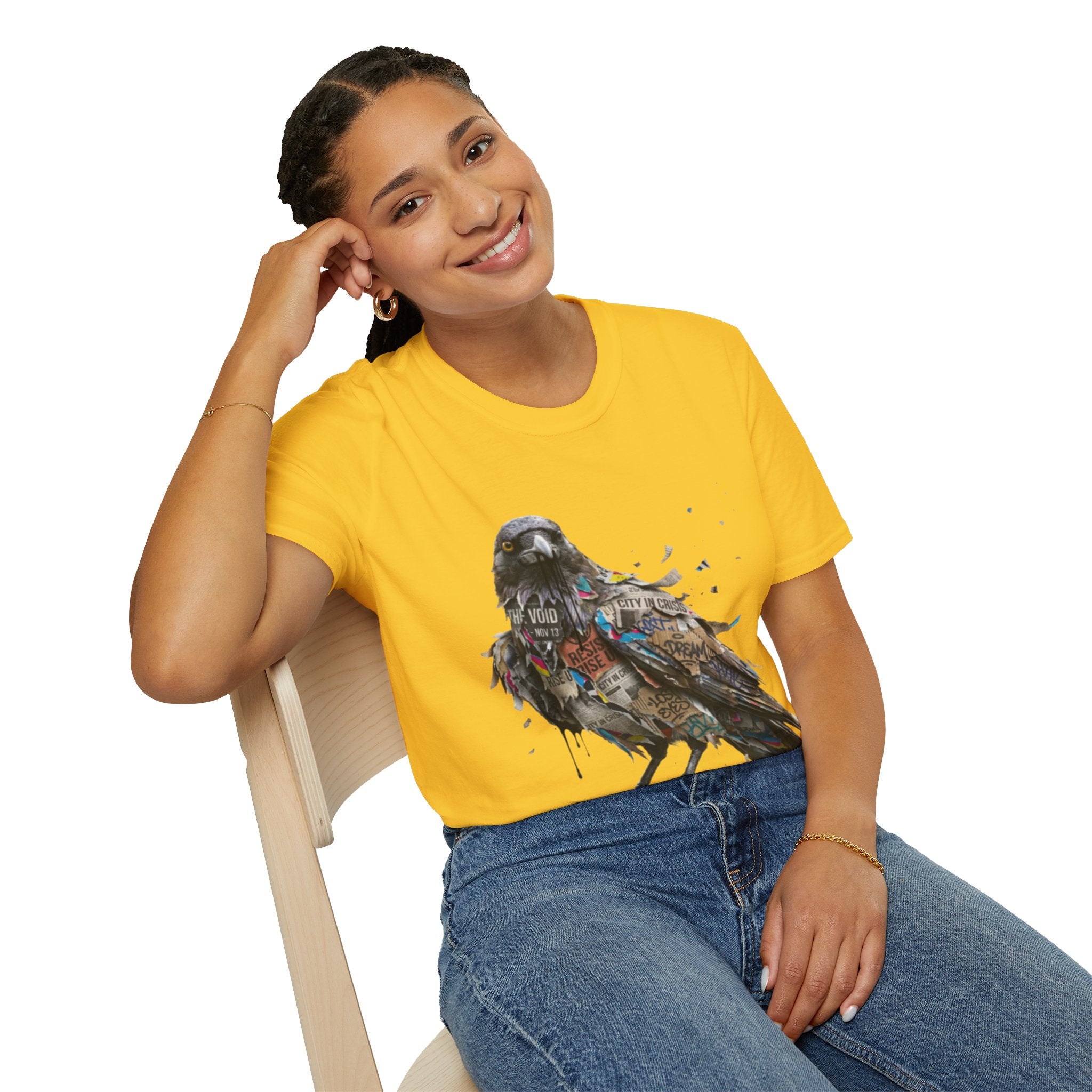 Urban Rebel Crow T-Shirt - Trendy Streetwear Style
