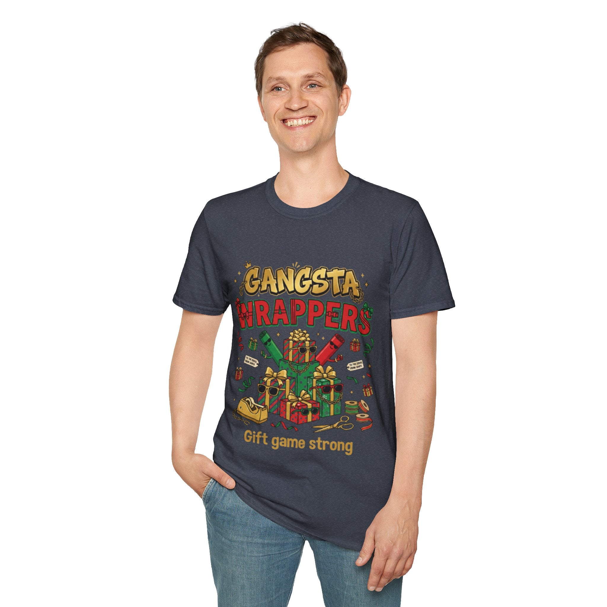 Gangsta Wrappers Crew T-shirt | Funny Christmas Matching Tee