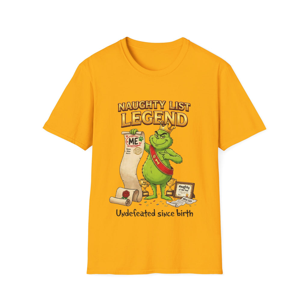 Naughty List Legend Tee | Funny Grinch Christmas T-shirt