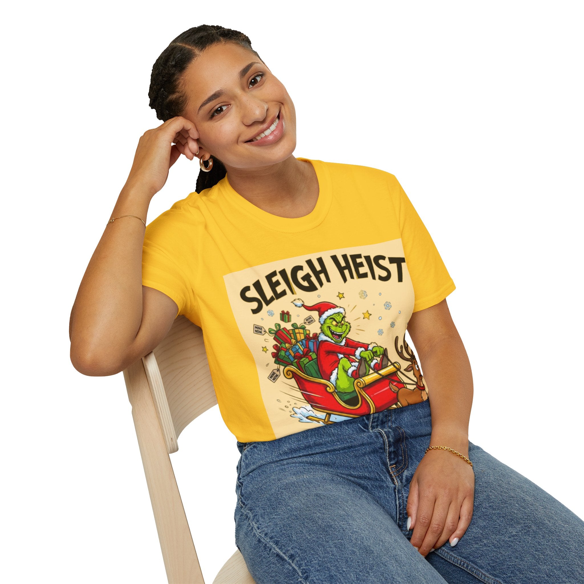 Grinch Sleigh Heist Tee | Funny Grinch Christmas Chaos T-shirt