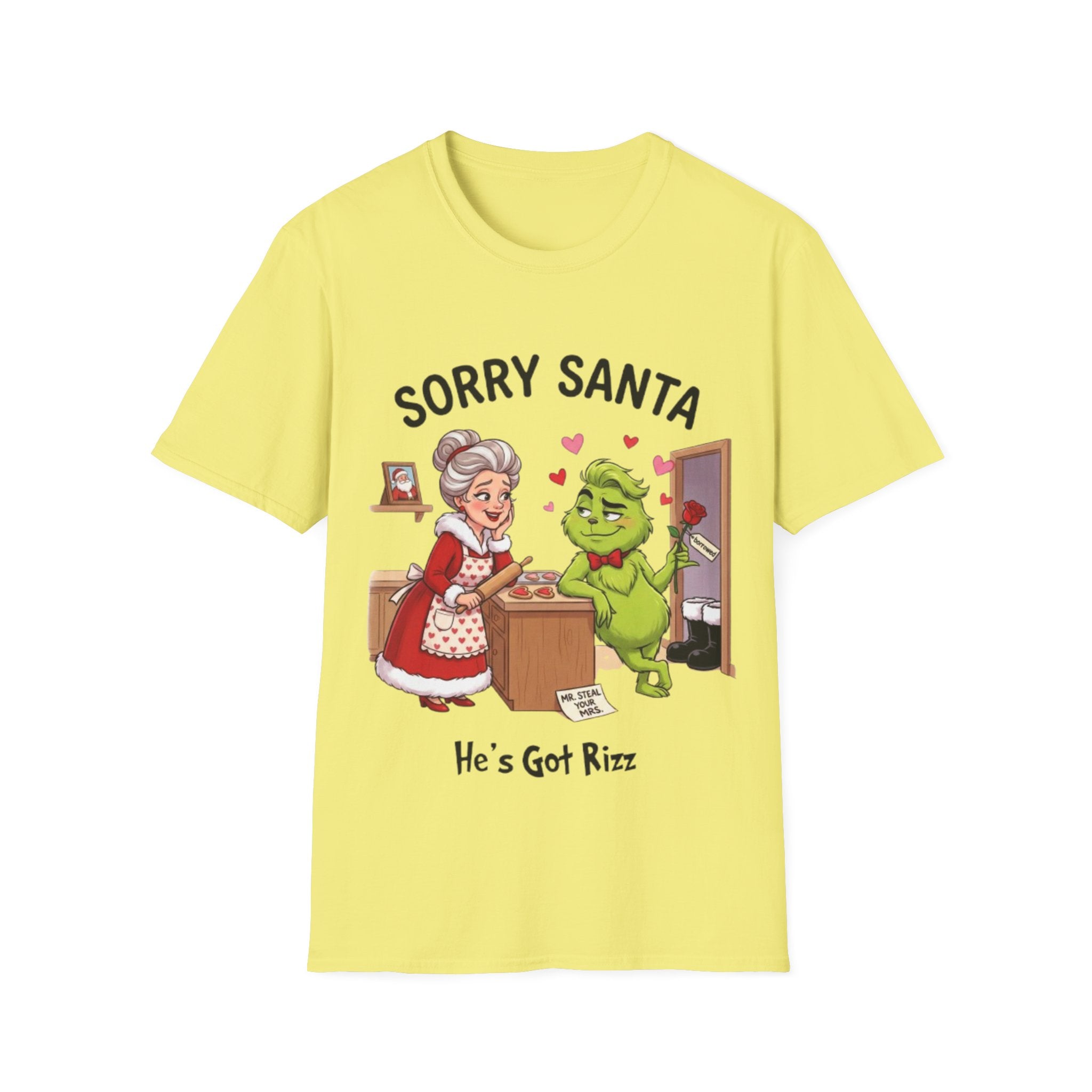 Grinch Rizz T-shirt | Funny Mrs. Claus Christmas Tee
