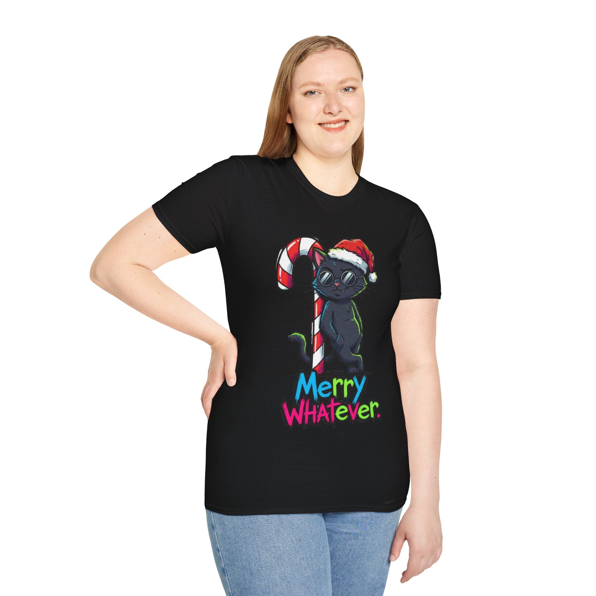 Christmas T-shirt: Merry Whatever Cat