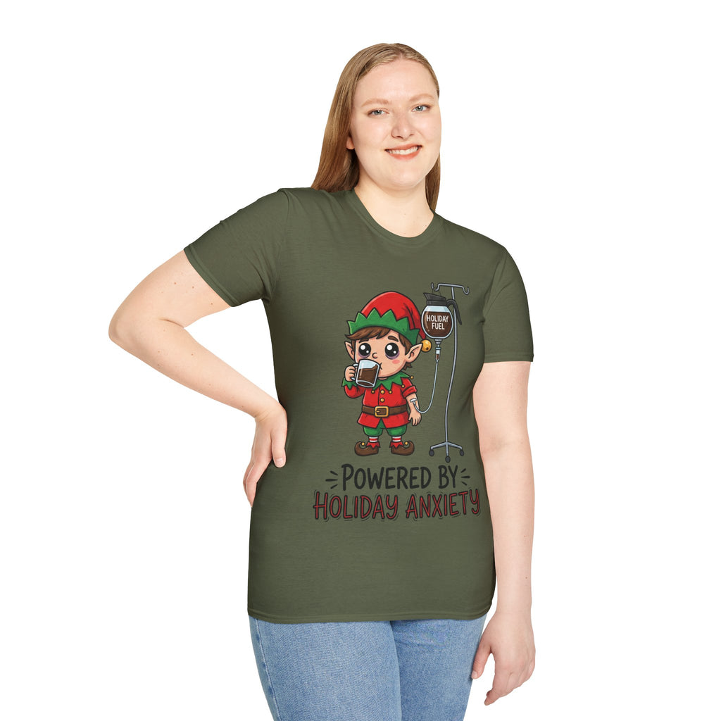 Christmas T-Shirt: Powerd by Holiday Anxiety