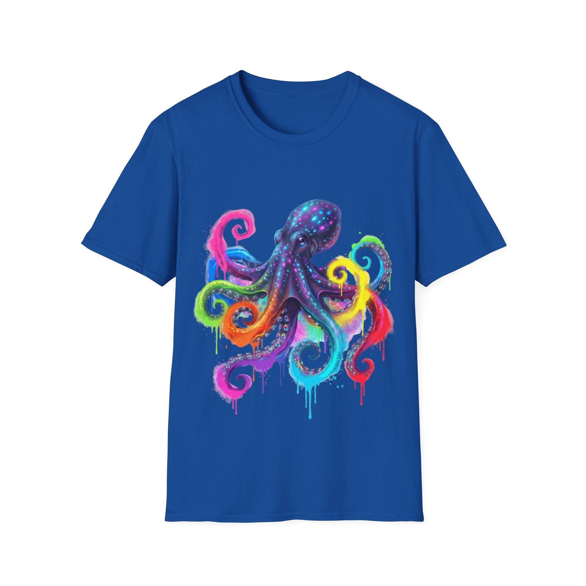 Vibrant Octopus Drip Tee - Urban Streetwear Trend