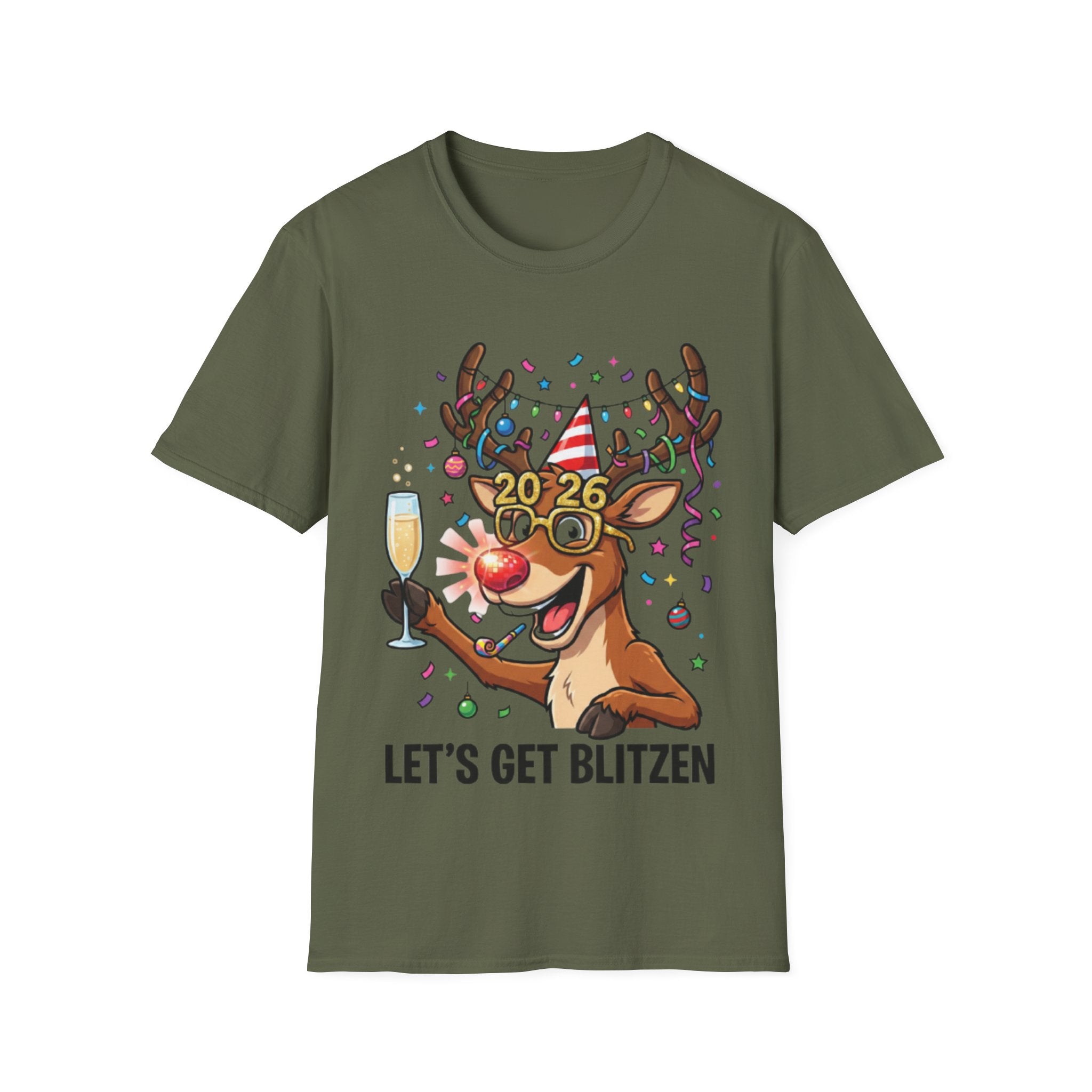 Trendy 2026 Reindeer Party Tee for Urban Style