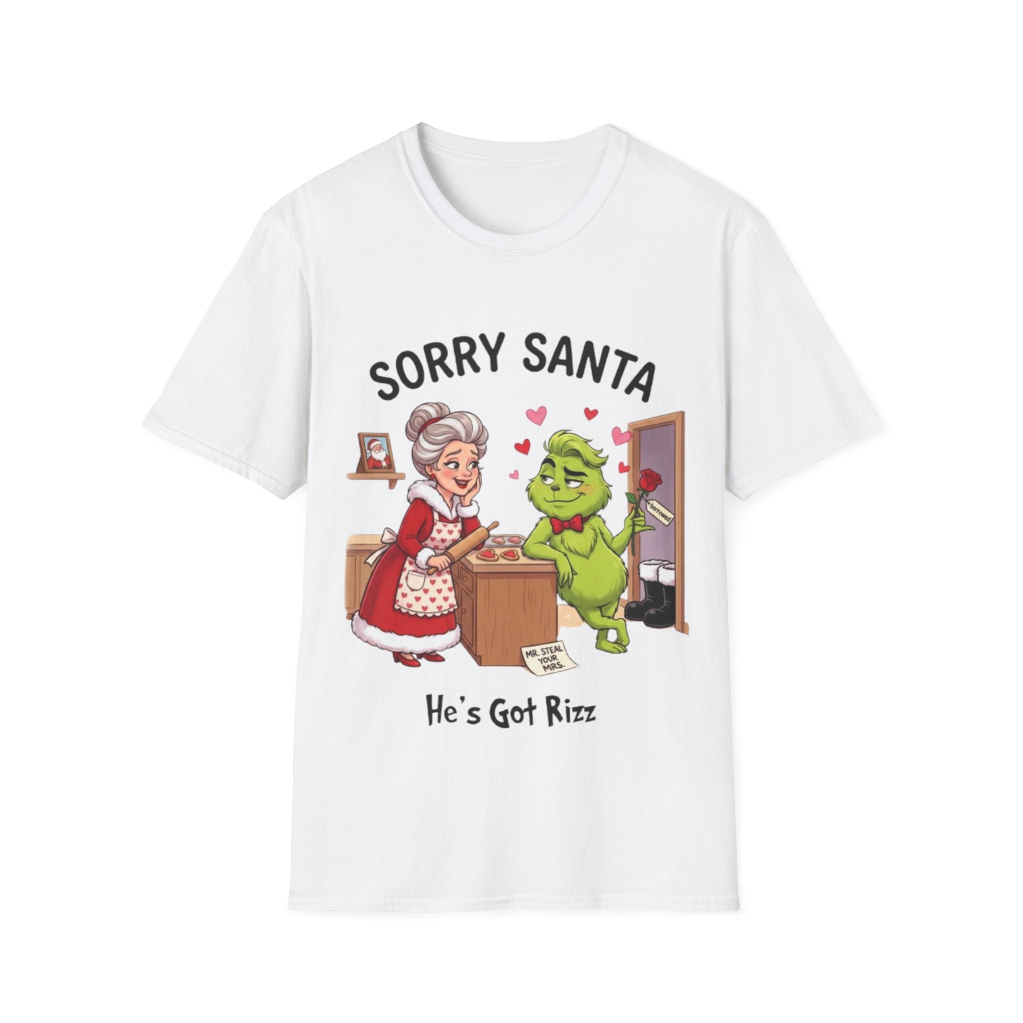 Grinch Rizz T-shirt | Funny Mrs. Claus Christmas Tee