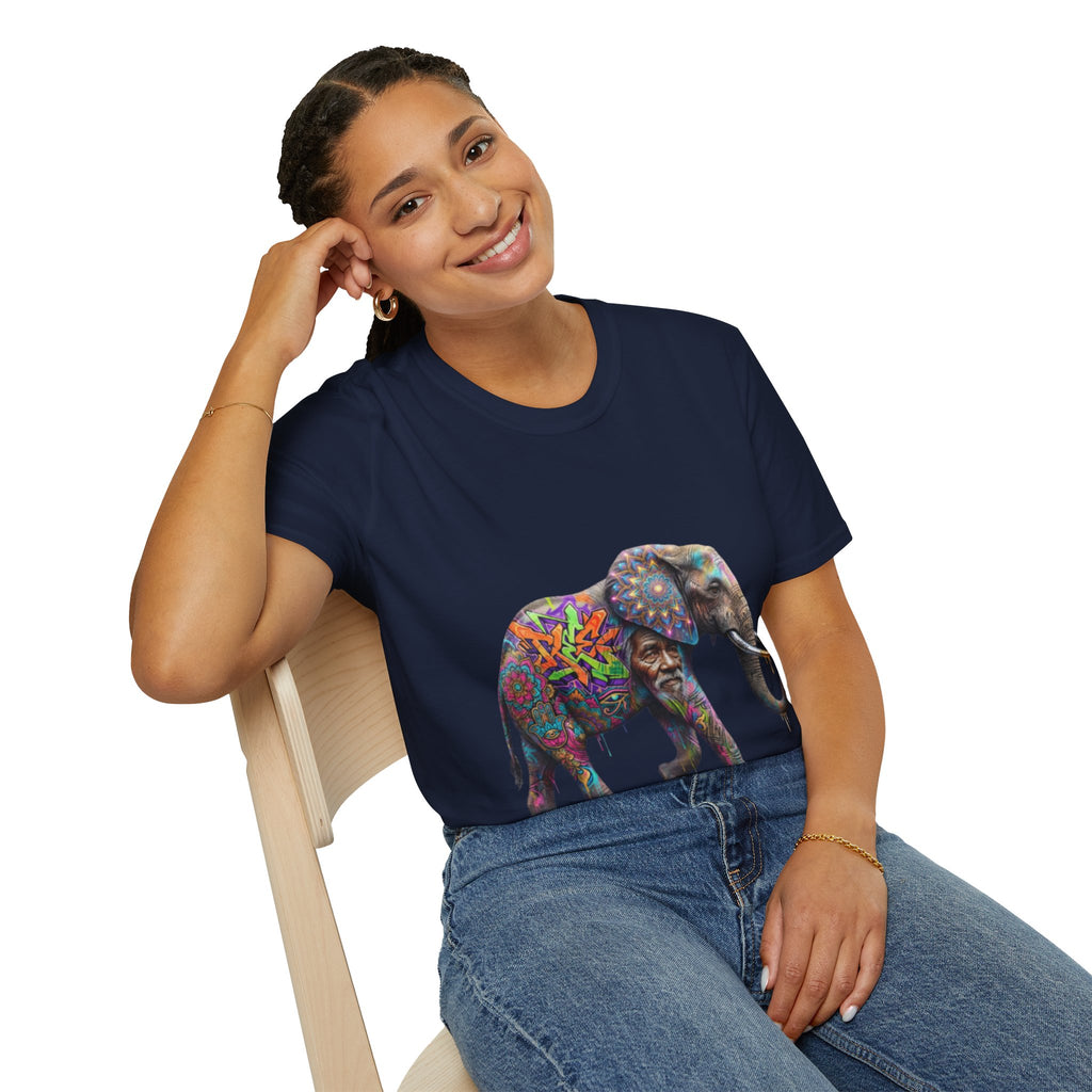 Vibrant Urban Elephant Streetwear Tee - Unisex